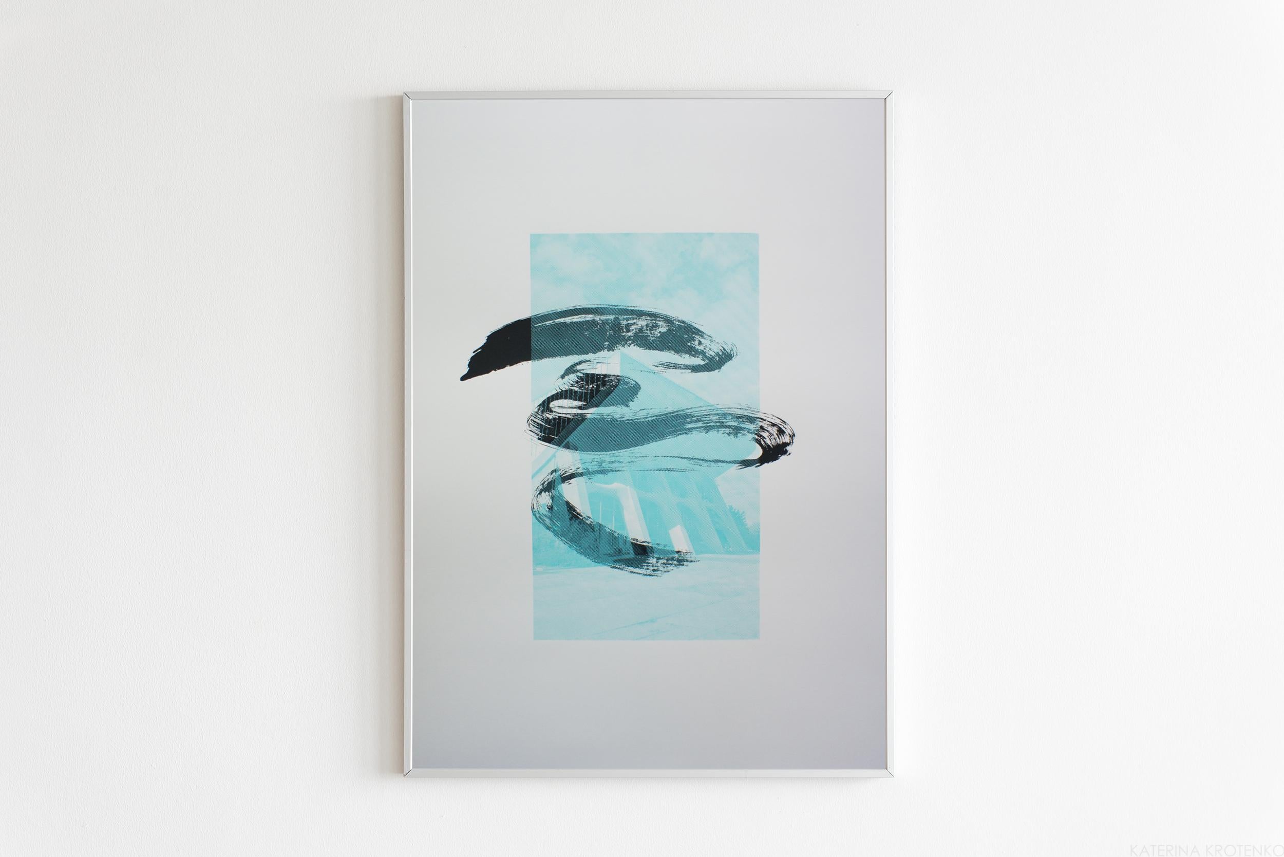 Katerina Krotenko Abstract Print - Invisible treasures # 2 architectural serigraphy