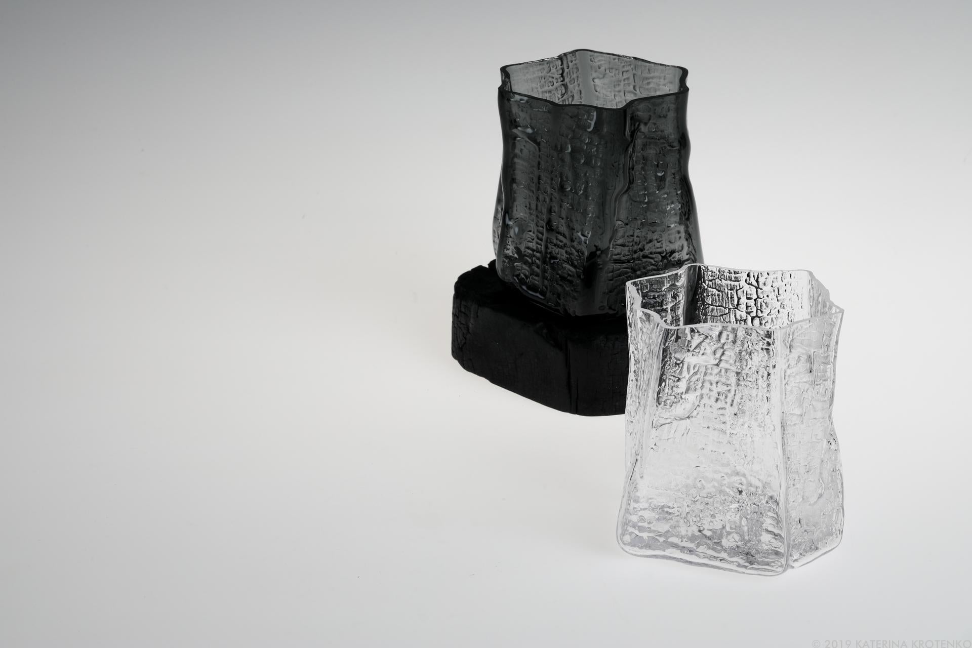 Katerina Krotenko Still-Life Sculpture - Shaped by fire / Drago — a pair of miniature glass vessels