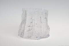 Shaped by fire — sculptural glass vase, volume IV, steamy translucent