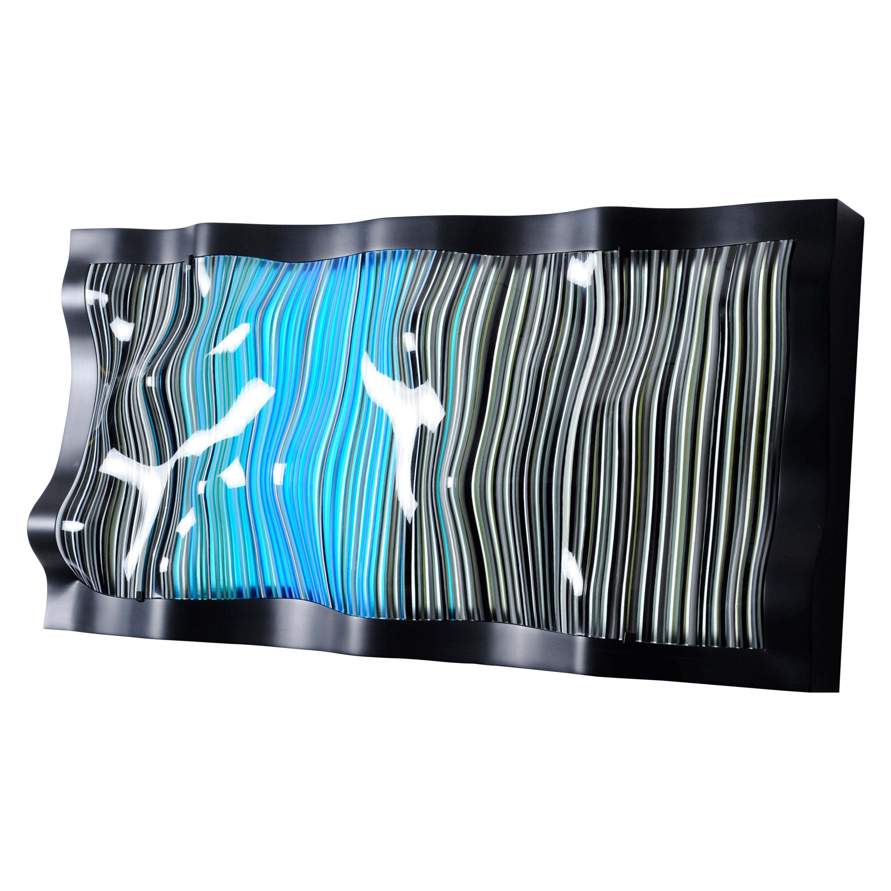 Lampe murale Katerpillar linéaire en verre multicolore Moyen en vente