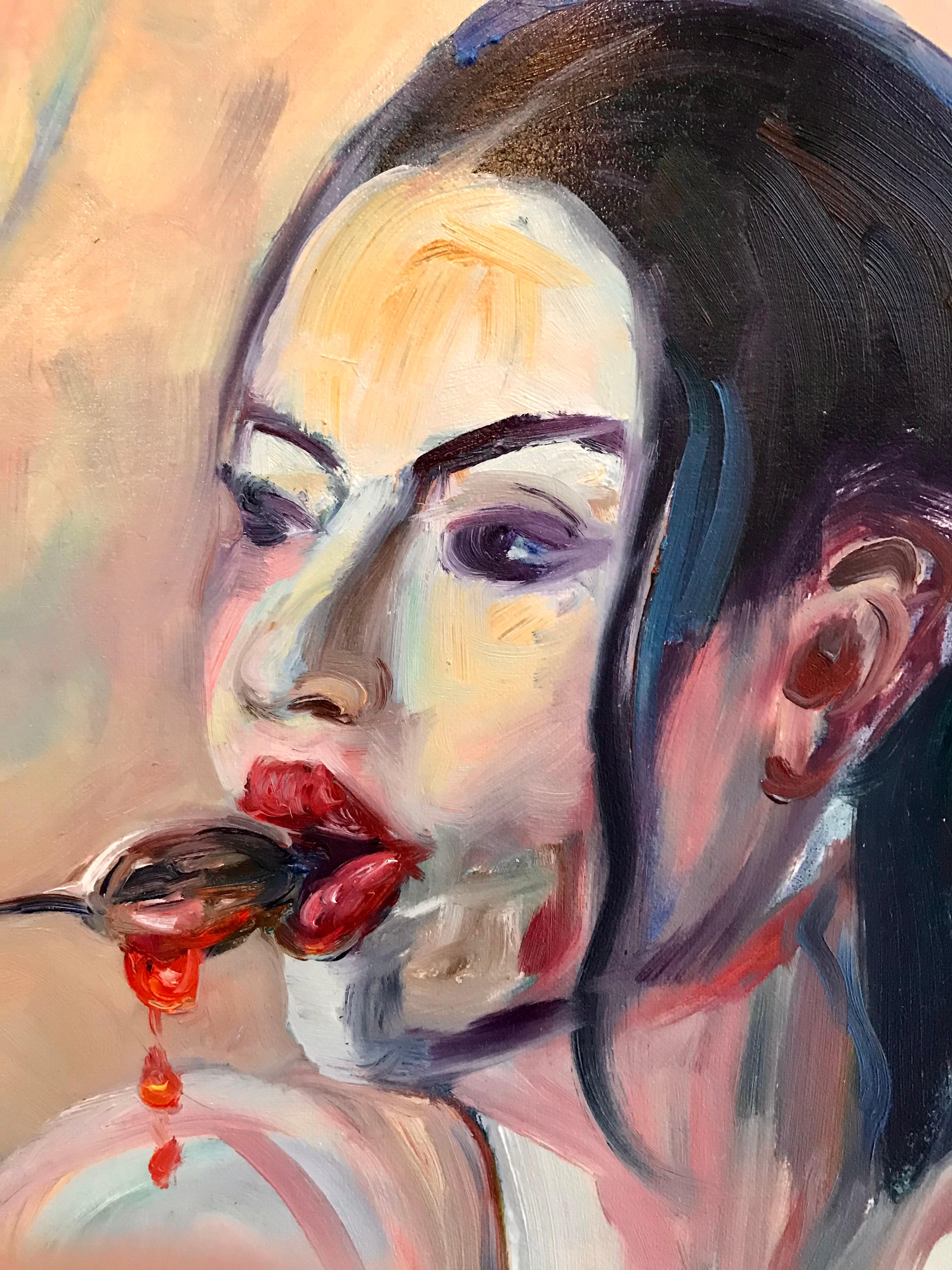 Girl with jam - Impressionist Painting by  Kateryna Krivchach