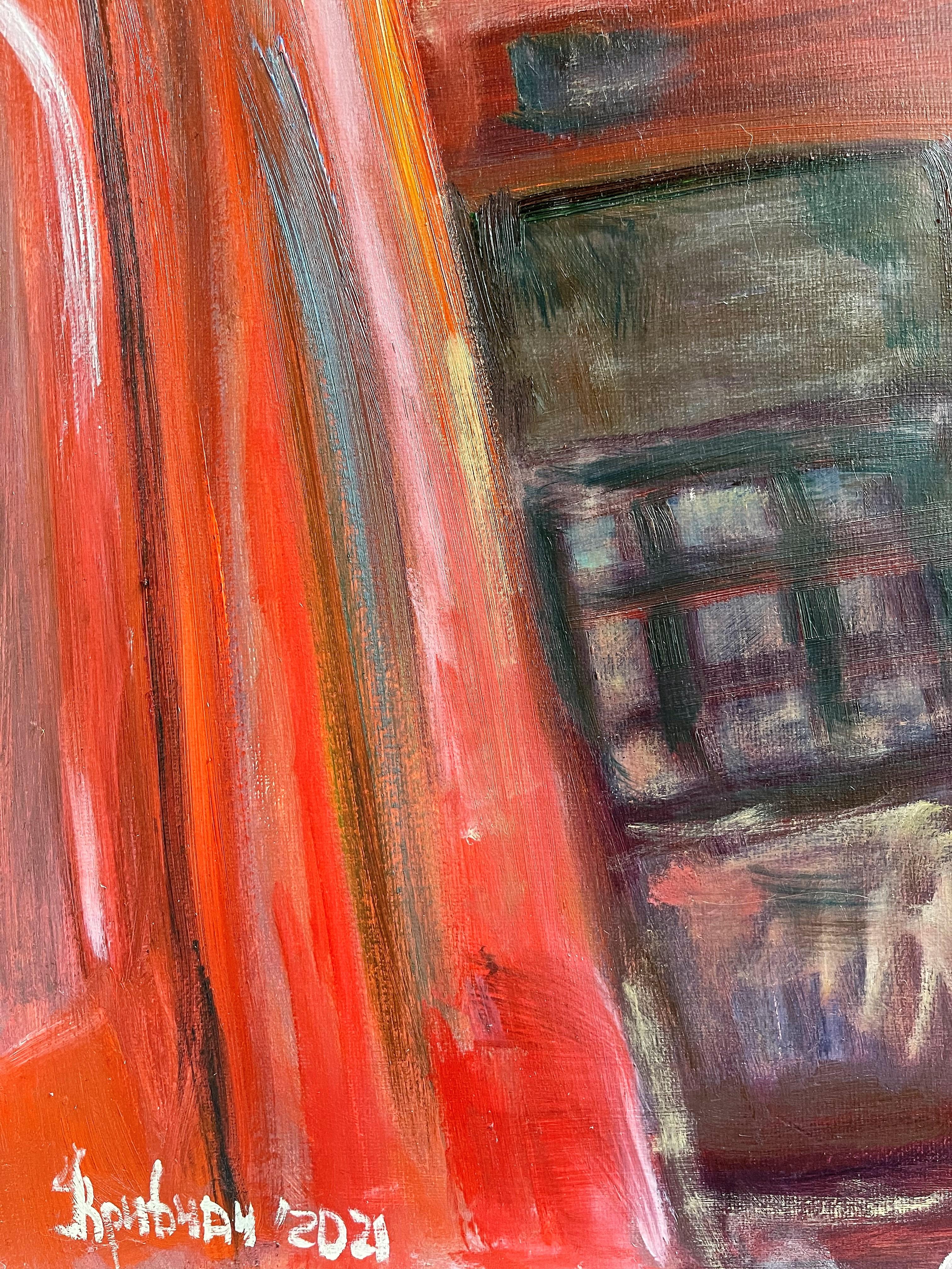 Mädchen mit Wein (Impressionismus), Painting, von  Kateryna Krivchach