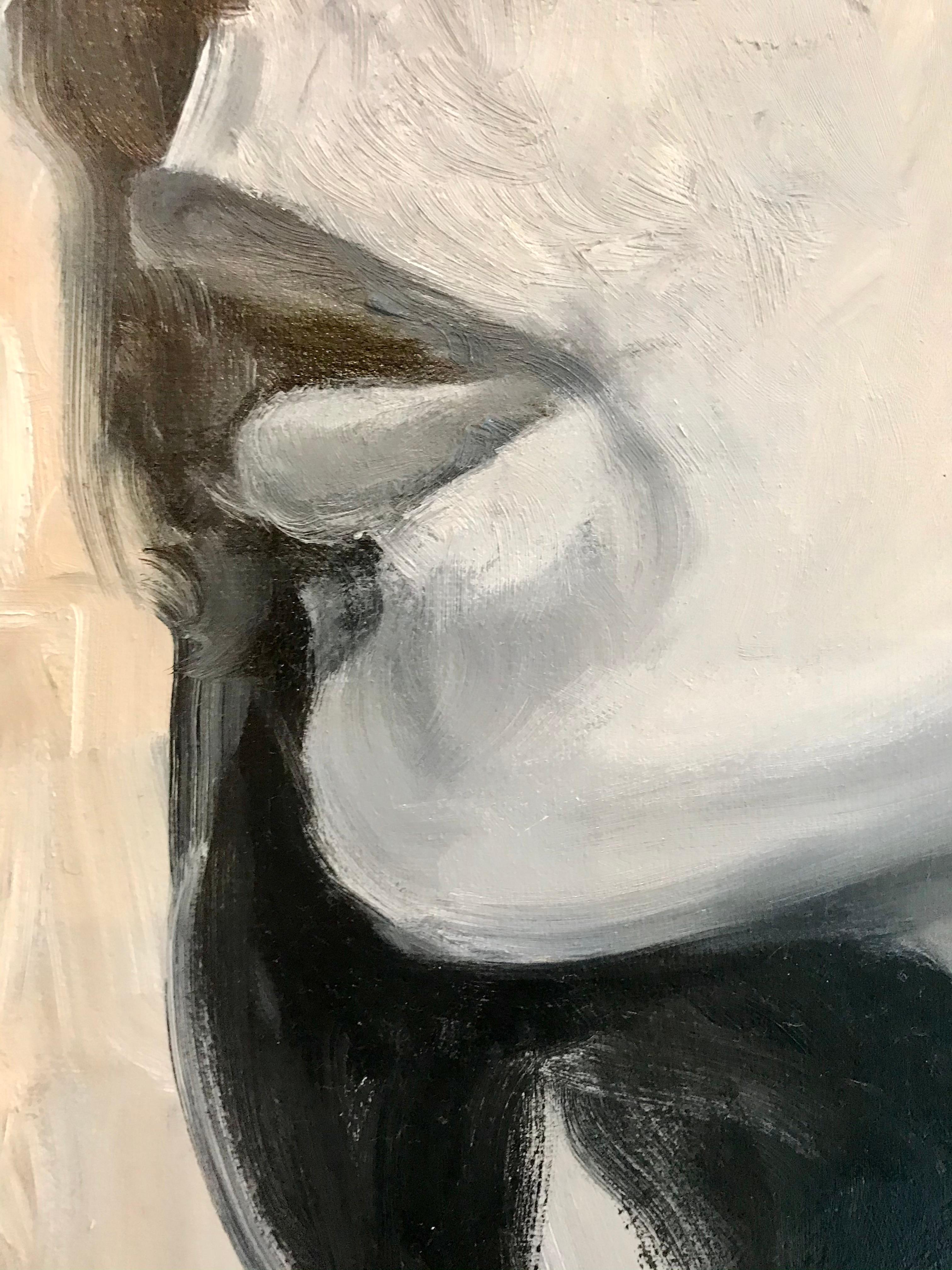 Ternura - Nude Painting Gris de  Kateryna Krivchach