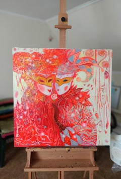„Red Kiss“, impressionistisches Porträt, Öl, 2020