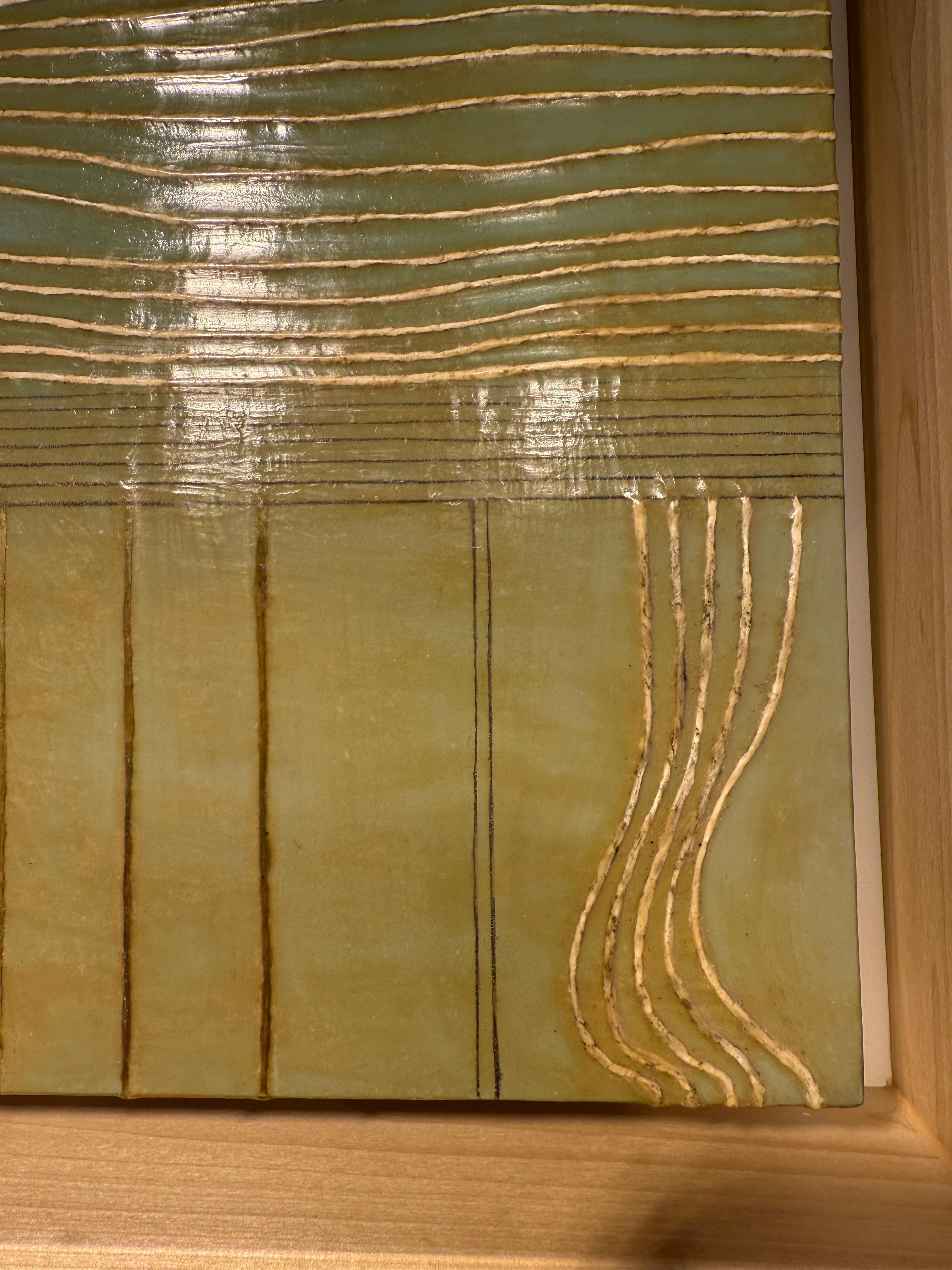 The experience of nature and daily life feed my work. The materials I use are from the natural world: beeswax and cotton thread. The threads are untwined and dyed with things I consume like spices, foods, coffee, wine, etc. This process creates an