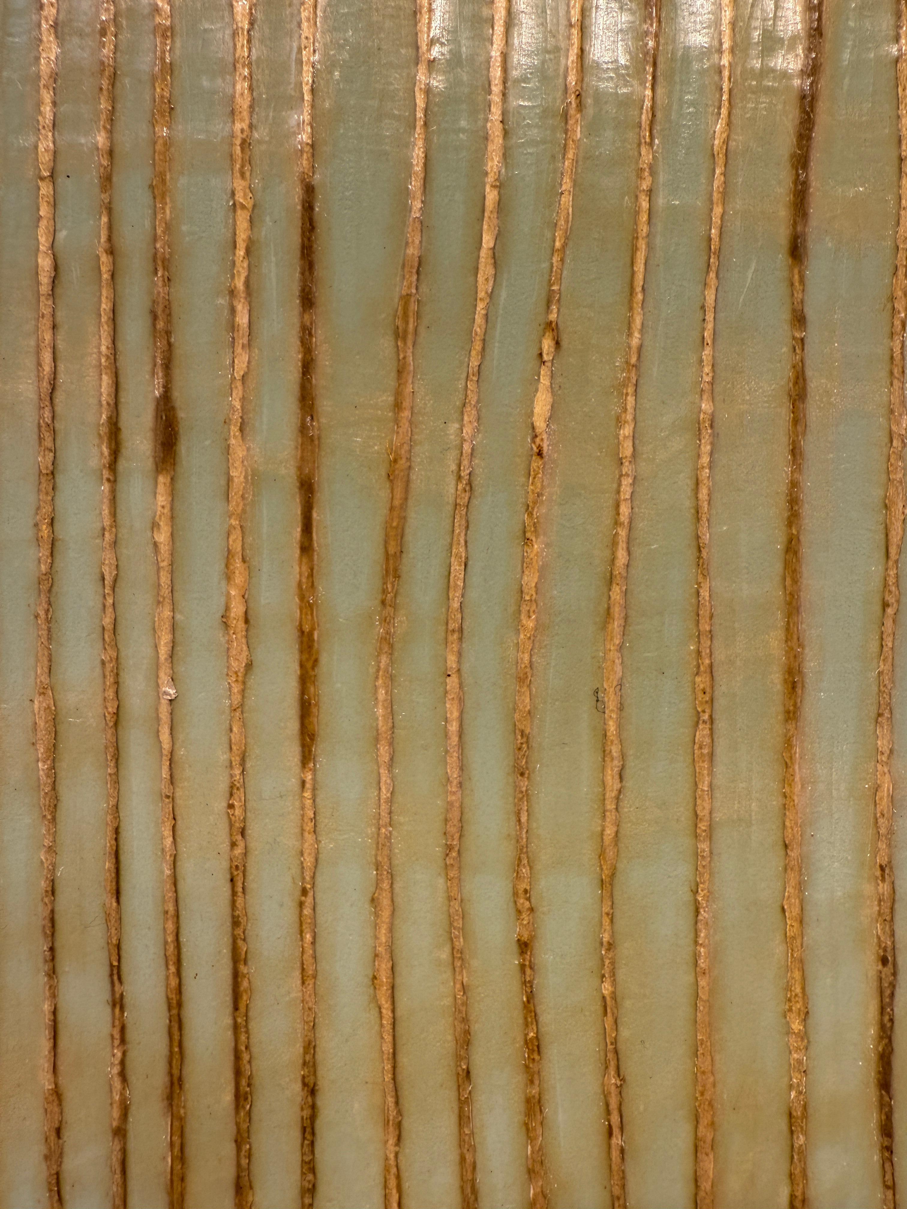 The experience of nature and daily life feed my work. The materials I use are from the natural world: beeswax and cotton thread. The threads are untwined and dyed with things I consume like spices, foods, coffee, wine, etc. This process creates an
