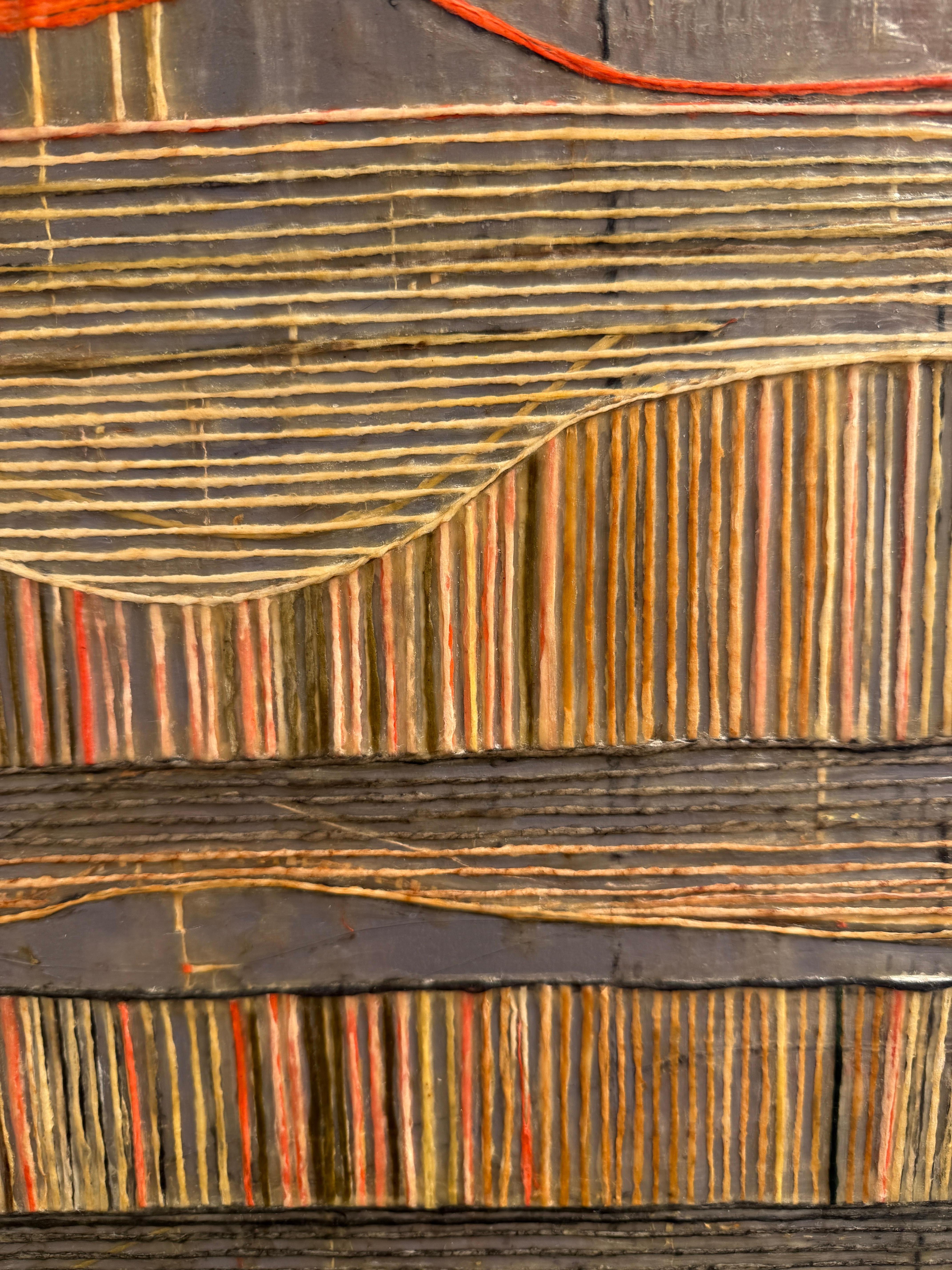 Threading Narrative - Brown Landscape Painting by Katey Berry