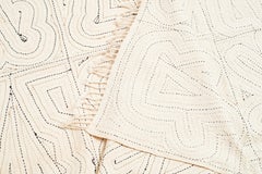 Katha Handloom Undyed Cotton Queen Bedspread Fully Hand Embroidered by Artisans