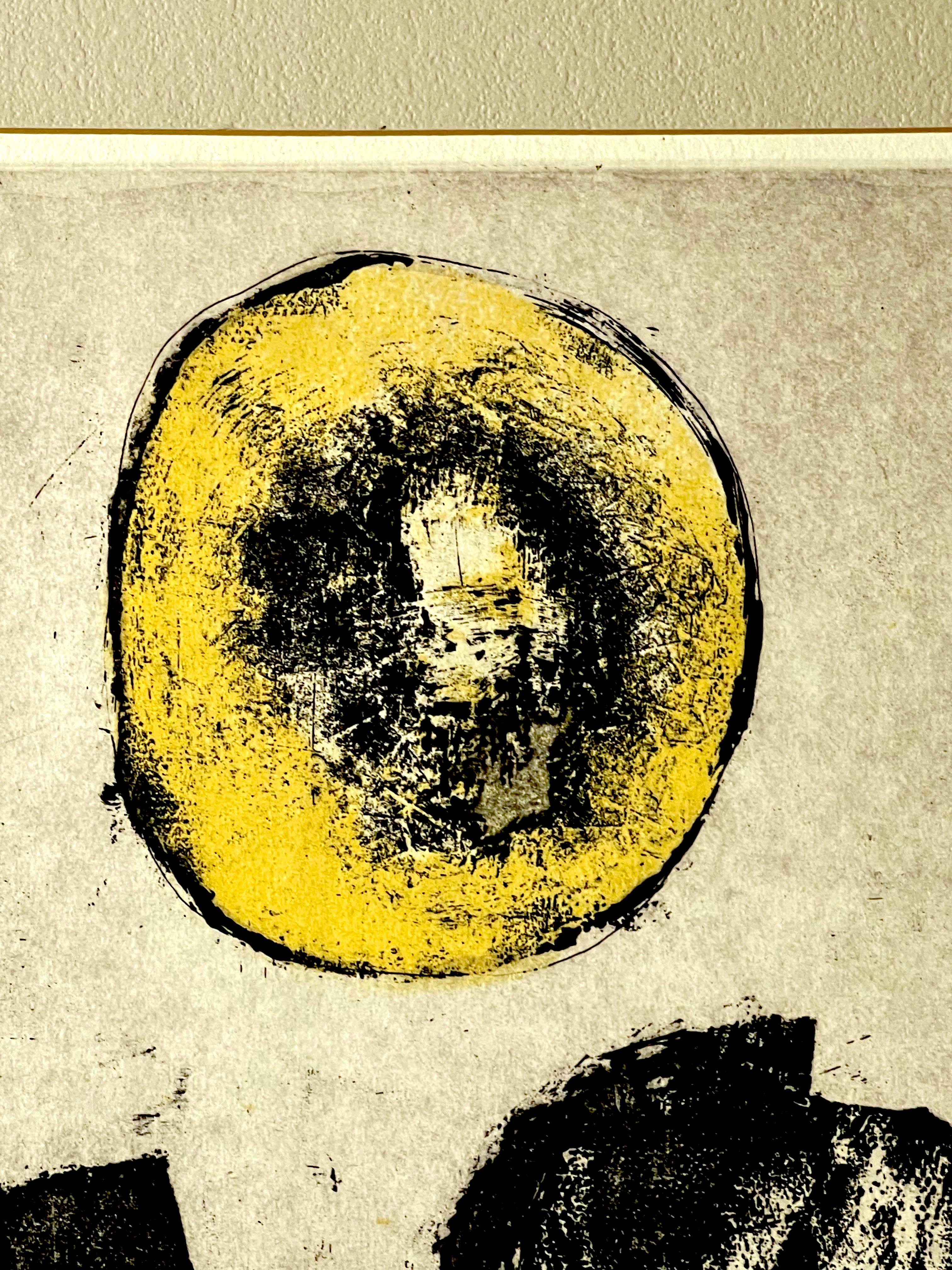 Evening Moon, color etching renowned printmaker Signed/N, ex Denver Art Museum For Sale 1