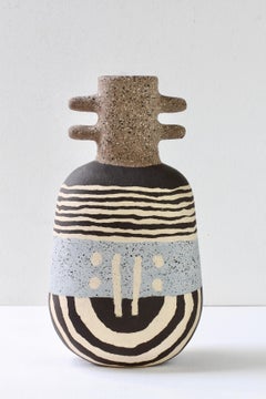 Vaso in gres Nerikomi firmato da Katharina Eichler, Studio d'Arte tedesco, #2