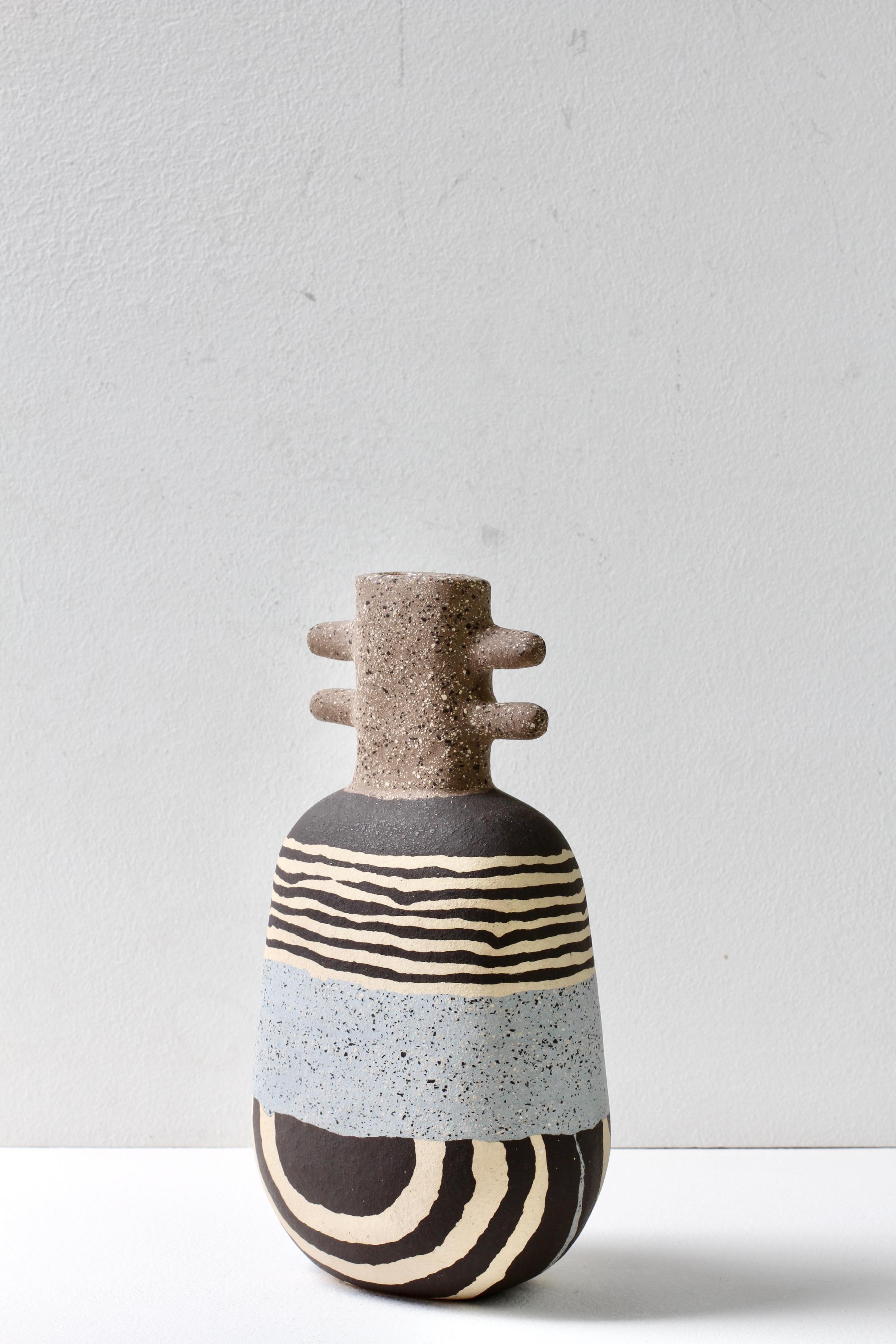 Grès porcellanato Vaso in gres Nerikomi firmato da Katharina Eichler, Studio d'Arte tedesco, #2 in vendita