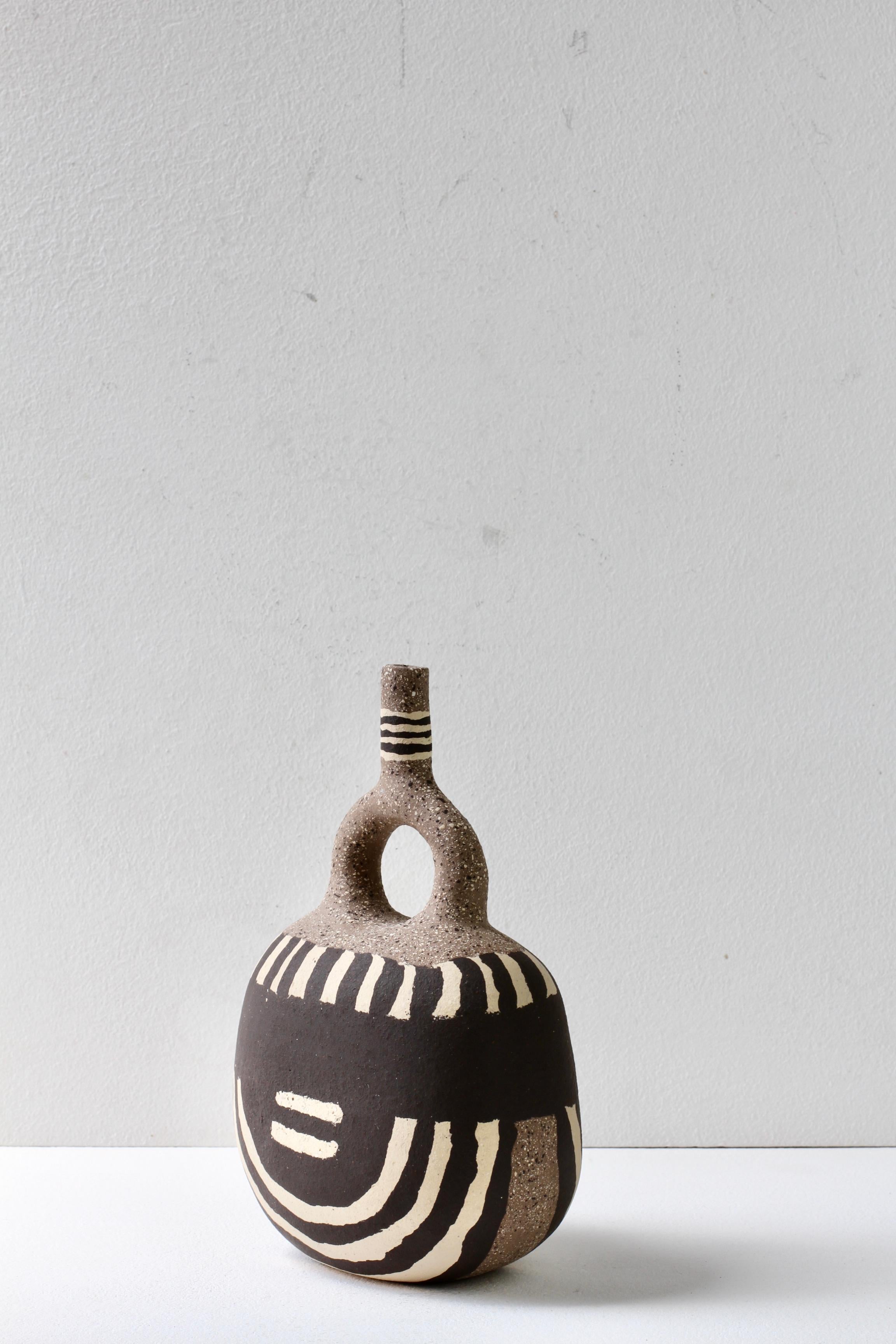 Katharina Eichler, signierte Nerikomi-Keramikvase #3, German Art Studio, Steingut, Nerikomi (Moderne der Mitte des Jahrhunderts) im Angebot