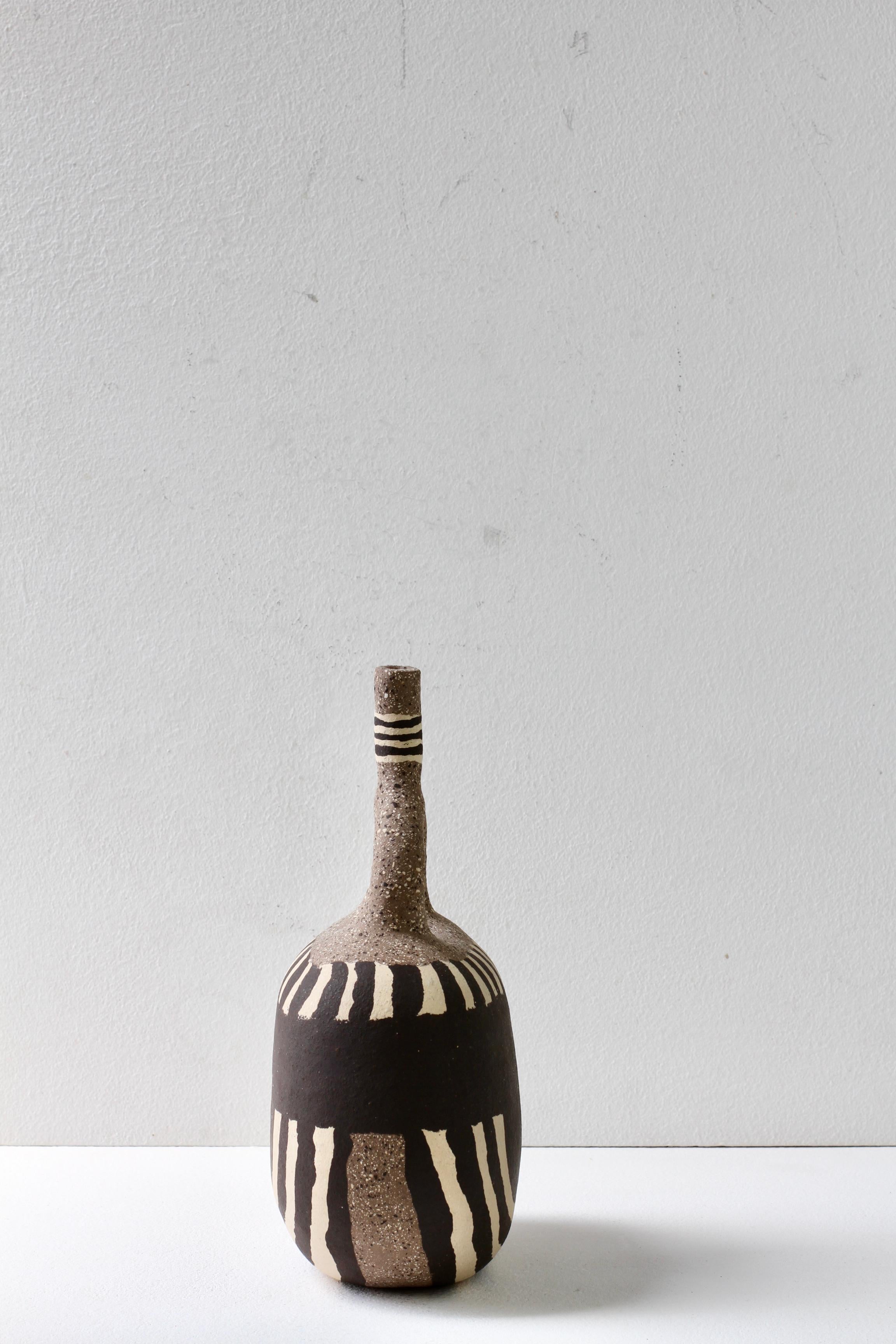 Katharina Eichler, signierte Nerikomi-Keramikvase #3, German Art Studio, Steingut, Nerikomi (Deutsch) im Angebot