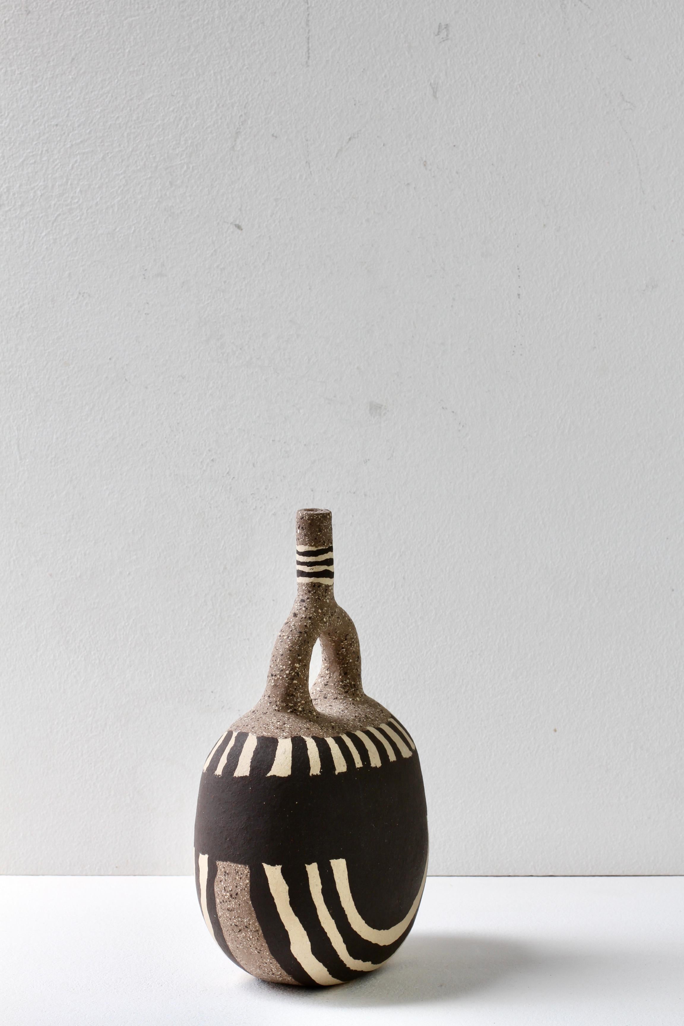 Katharina Eichler, signierte Nerikomi-Keramikvase #3, German Art Studio, Steingut, Nerikomi (Handgefertigt) im Angebot