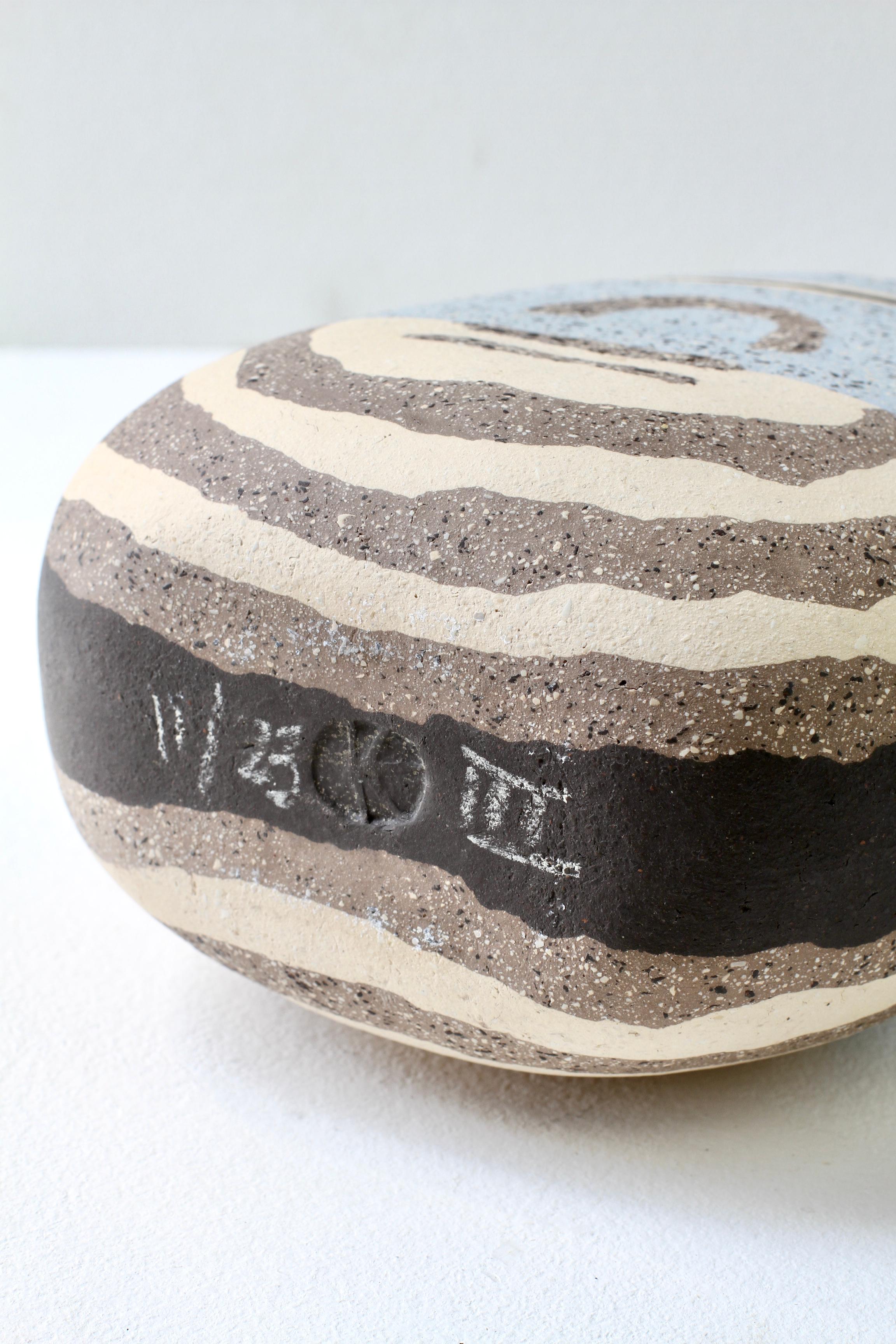 Glazed Katharina Eichler Signed German Art Studio Stoneware Nerikomi Pottery Vase