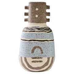 Katharina Eichler Signed German Art Studio Stoneware Nerikomi Pottery Vase