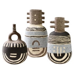 Katharina Eichler Signiert Deutsch Kunst Studio Steinzeug Nerikomi Pottery Vasen