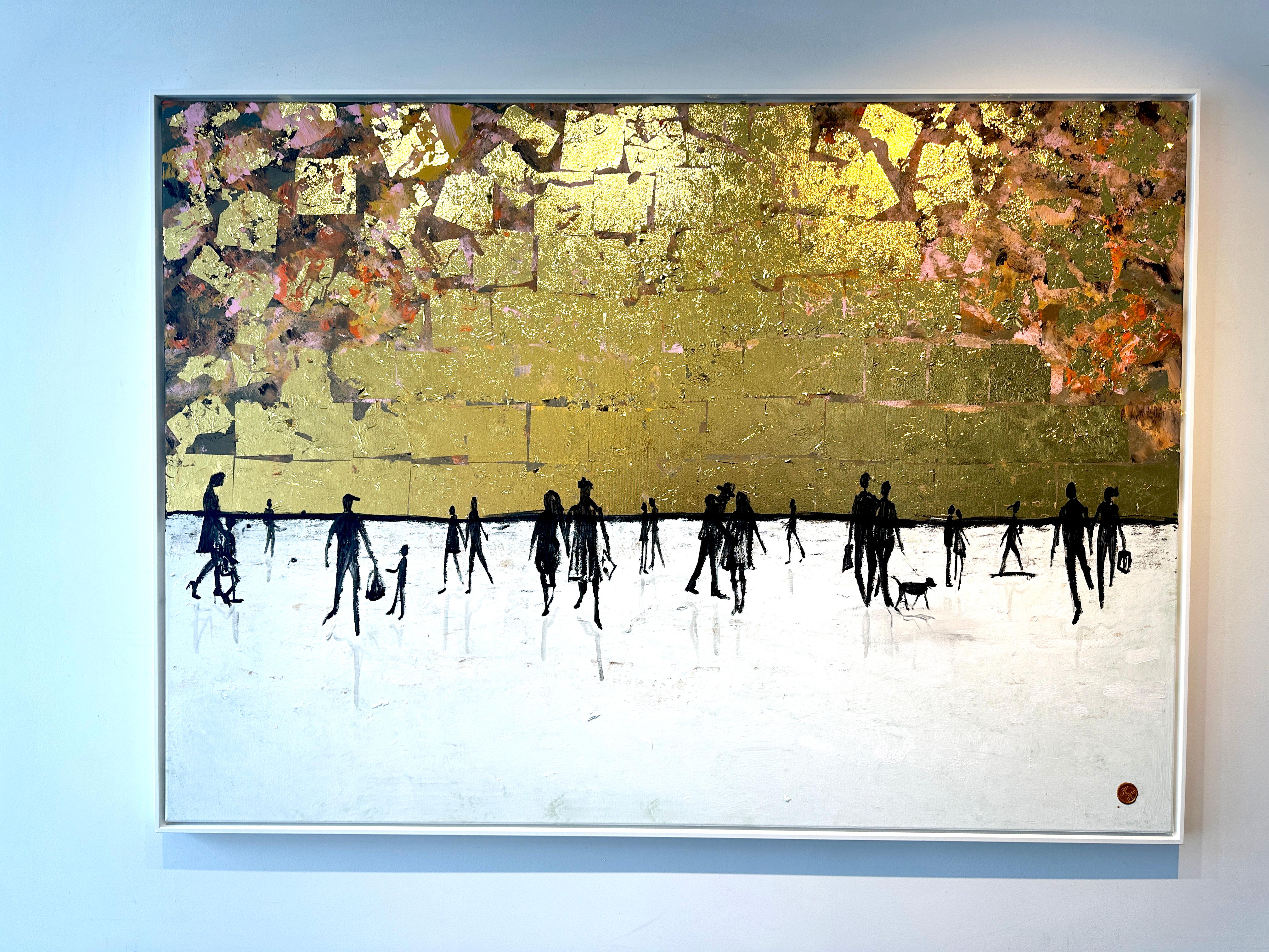 A Day to Remember - Gold Leaf Peinture familiale abstraite contemporaine - Painting de Katharina Hormel