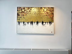 Un giorno da ricordare - Foglia d'oro Quadro astratto contemporaneo di famiglia