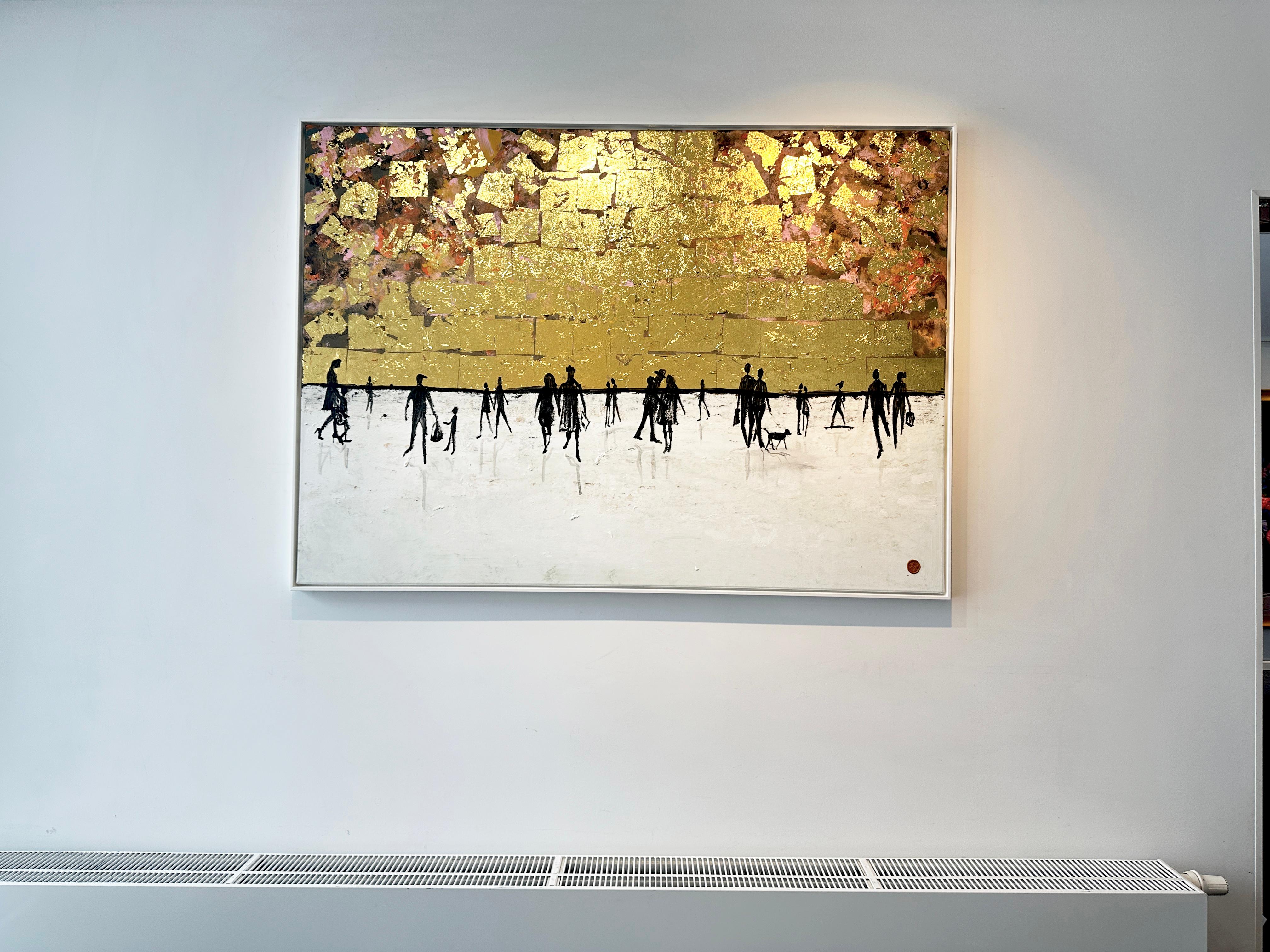 A Day to Remember - Gold Leaf Peinture familiale abstraite contemporaine en vente 1
