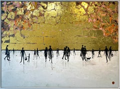 A Day to Remember - Gold Leaf Contemporary abstract family painting
