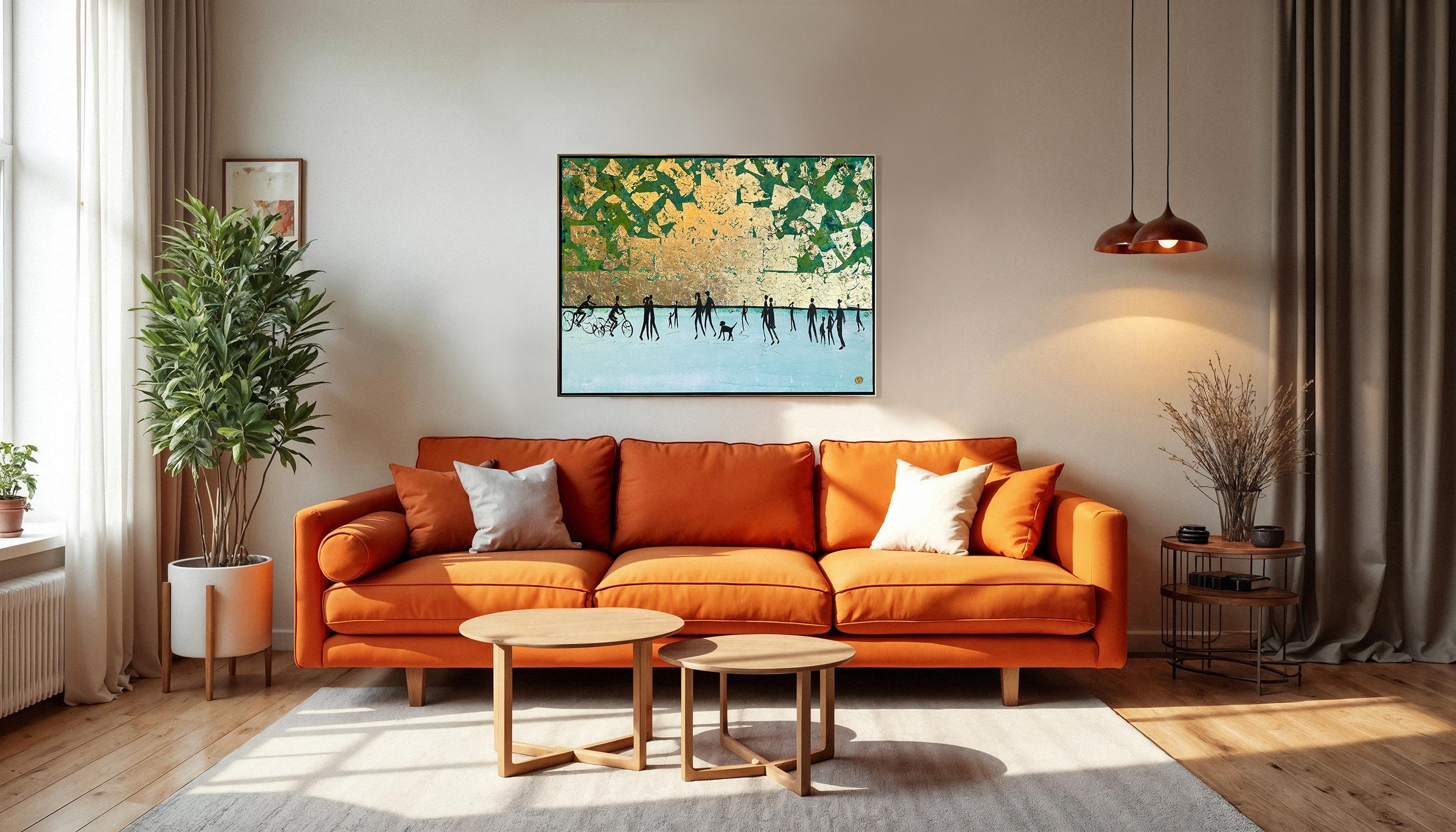 Ein erinnerter Kuss - K.Hormel Contemporary abstraktes Sommer Familienbild im Angebot 6