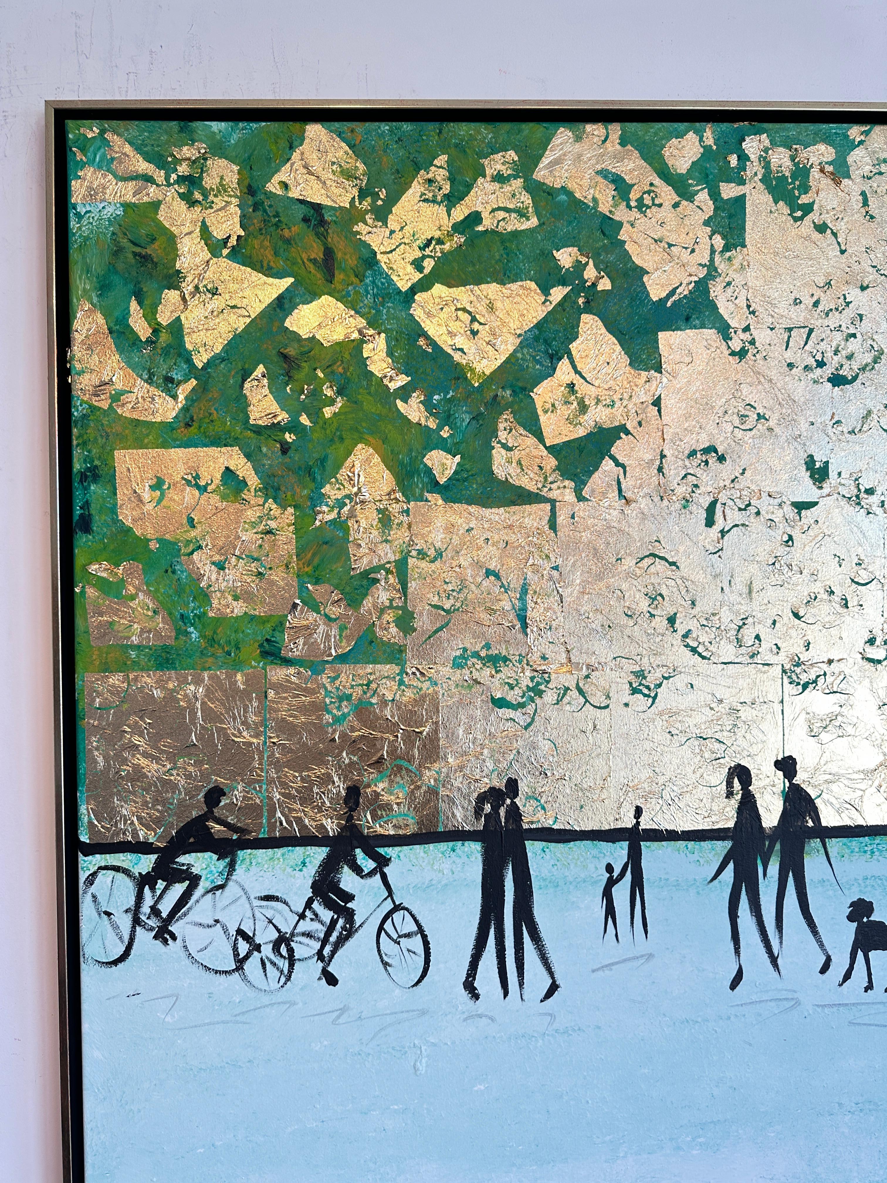 Ein erinnerter Kuss - K.Hormel Contemporary abstraktes Sommer Familienbild im Angebot 7