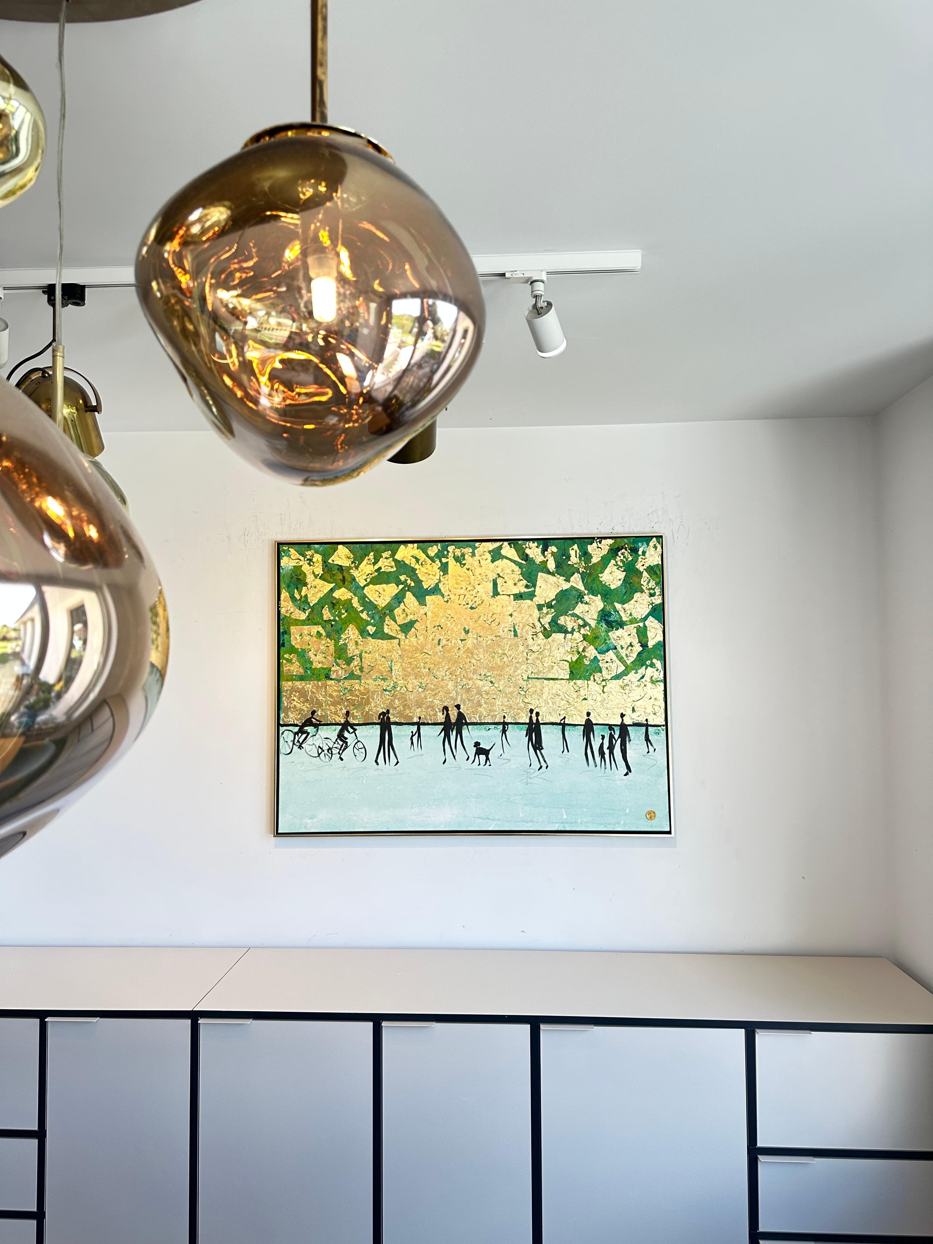 Ein erinnerter Kuss - K.Hormel Contemporary abstraktes Sommer Familienbild im Angebot 8