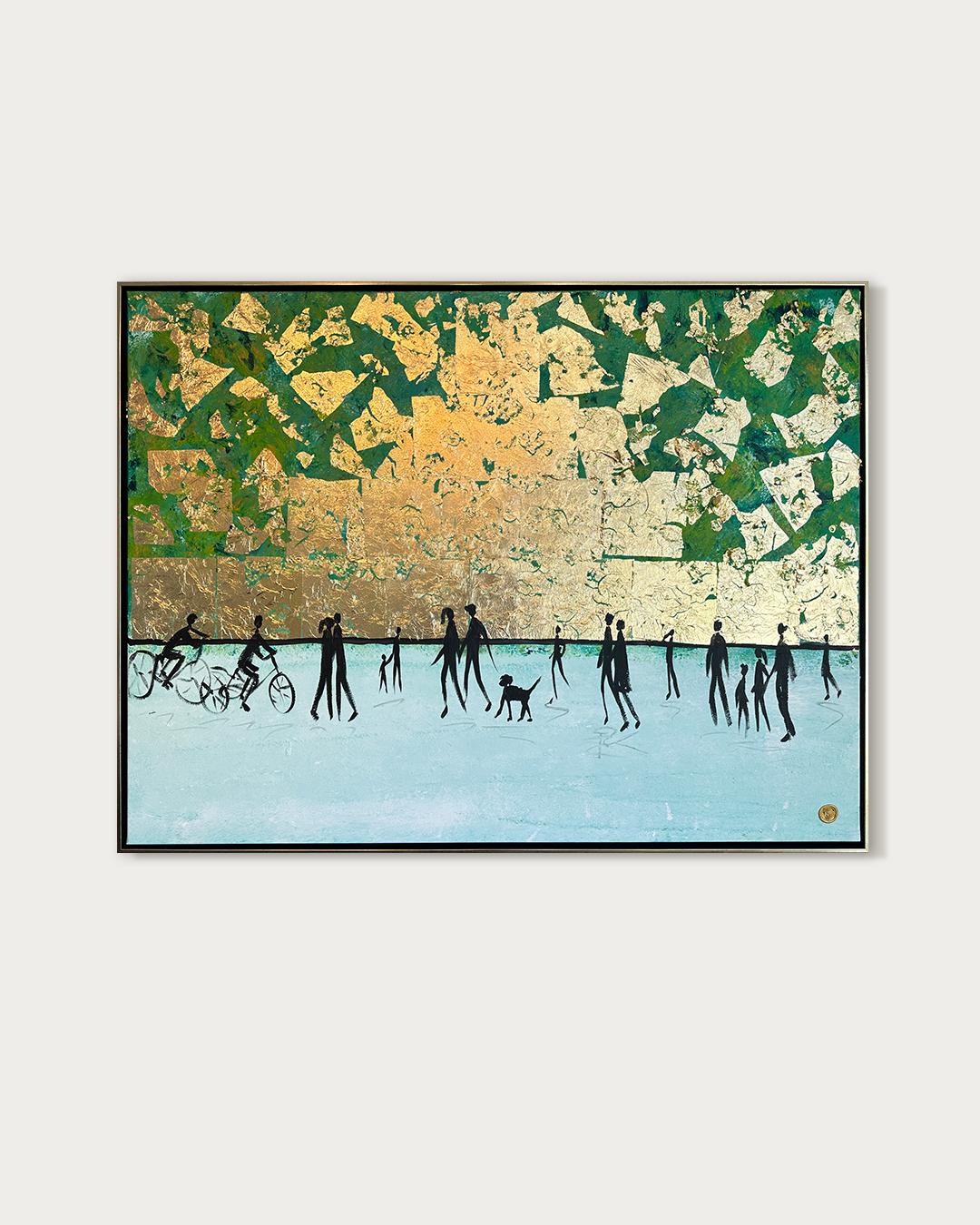Ein erinnerter Kuss - K.Hormel Contemporary abstraktes Sommer Familienbild – Painting von Katharina Hormel