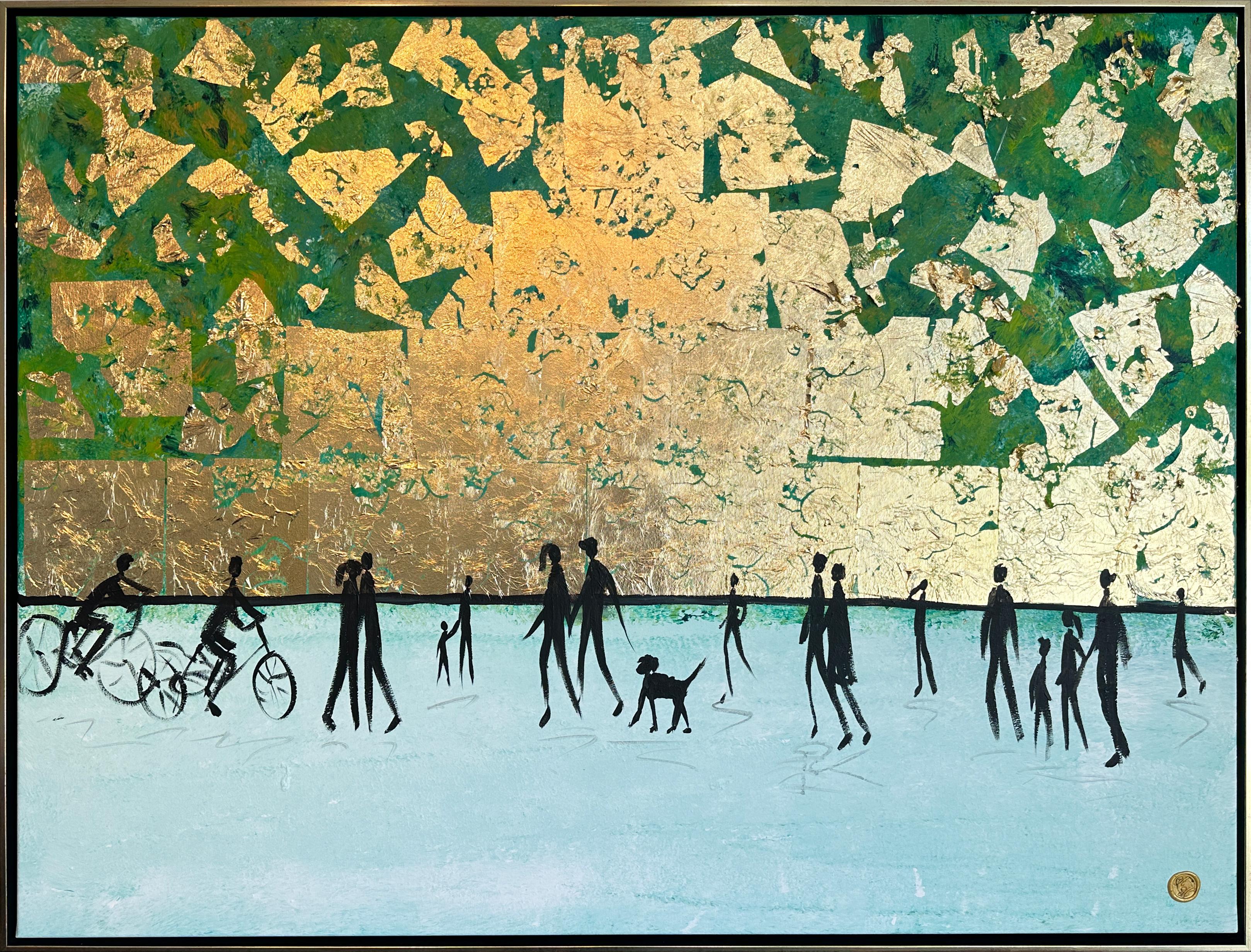 Ein erinnerter Kuss - K.Hormel Contemporary abstraktes Sommer Familienbild