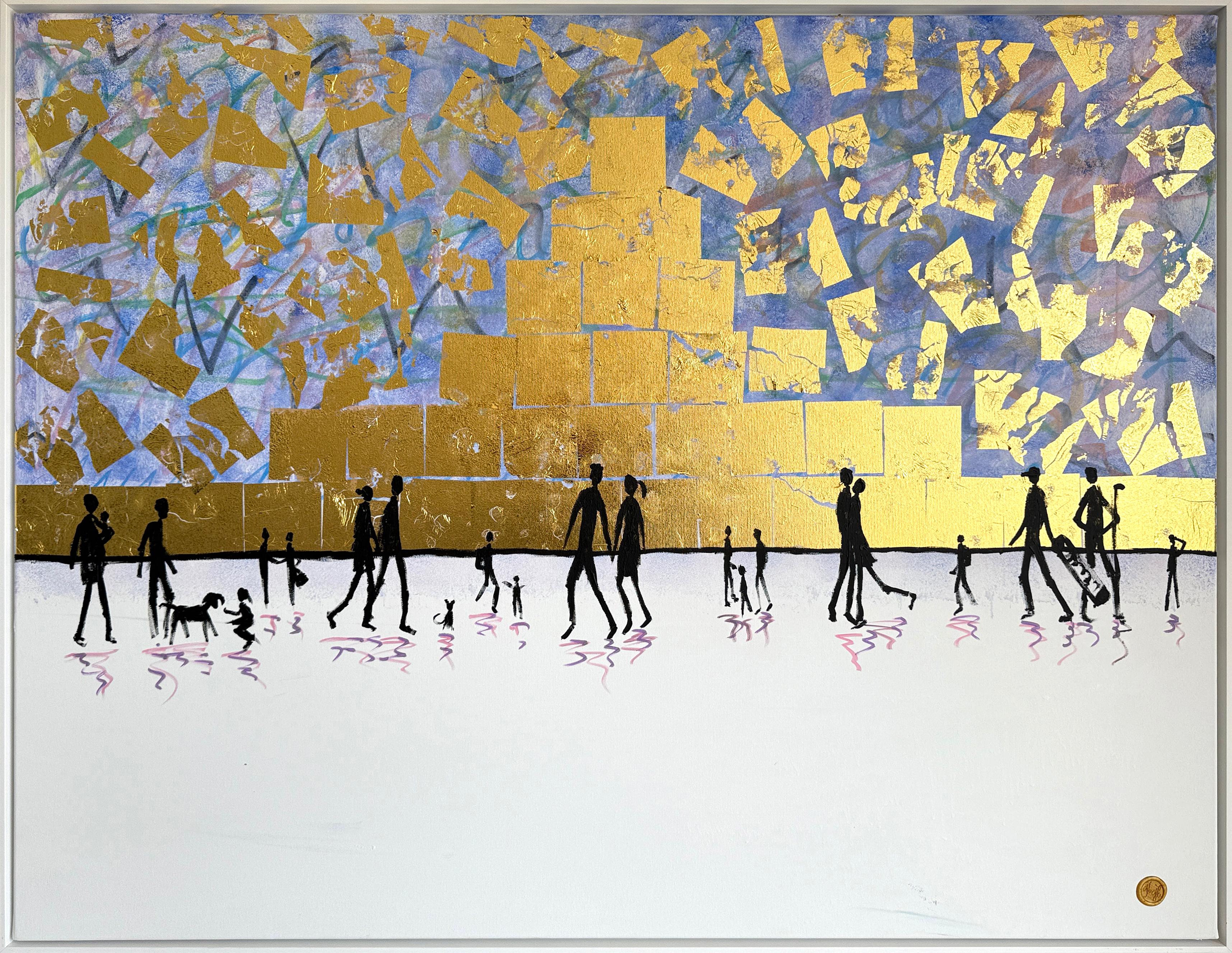 A love as light as air - Gold Leaf Contemporary abstract painting
