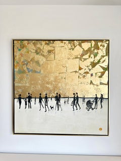 A Walk with You - Gold Leaf Contemporary abstract  painting