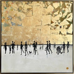 A Walk with You - Gold Leaf Contemporary abstract  painting