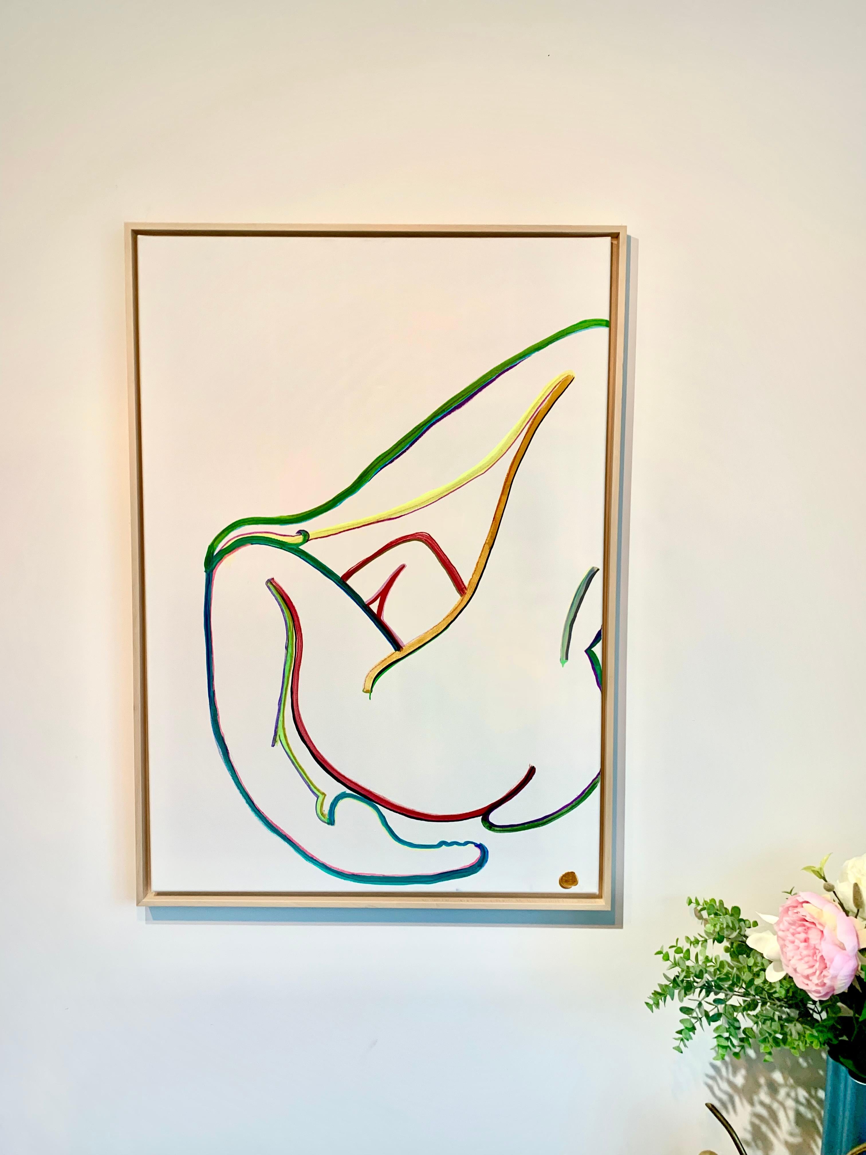 After Matisse by K. Hormel - Nude Contemporary abstract colorful painting For Sale 5
