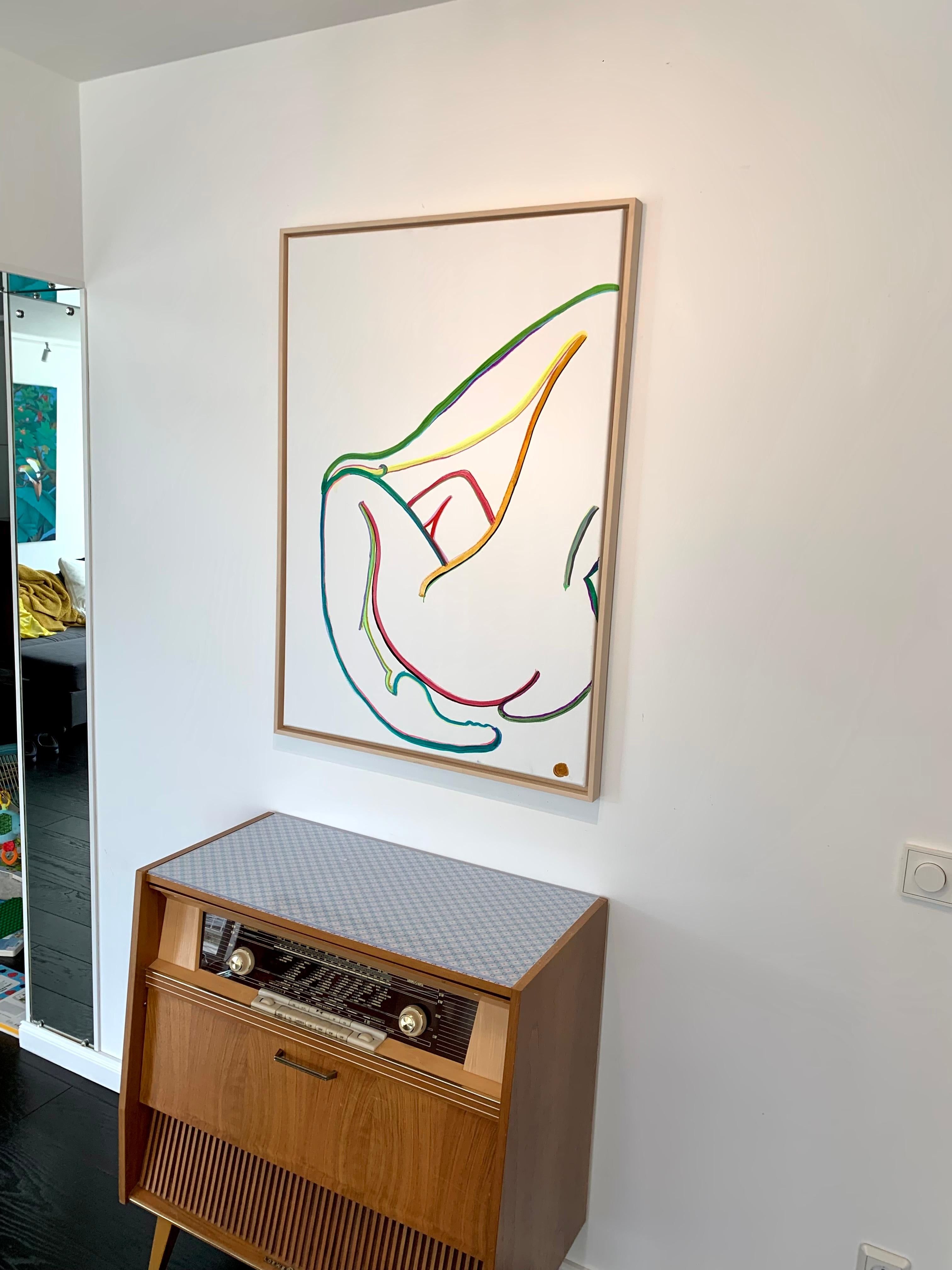 D'après Matisse par K.K. Hormel - Nu Peinture abstraite contemporaine en couleurs - Blanc Abstract Painting par Katharina Hormel