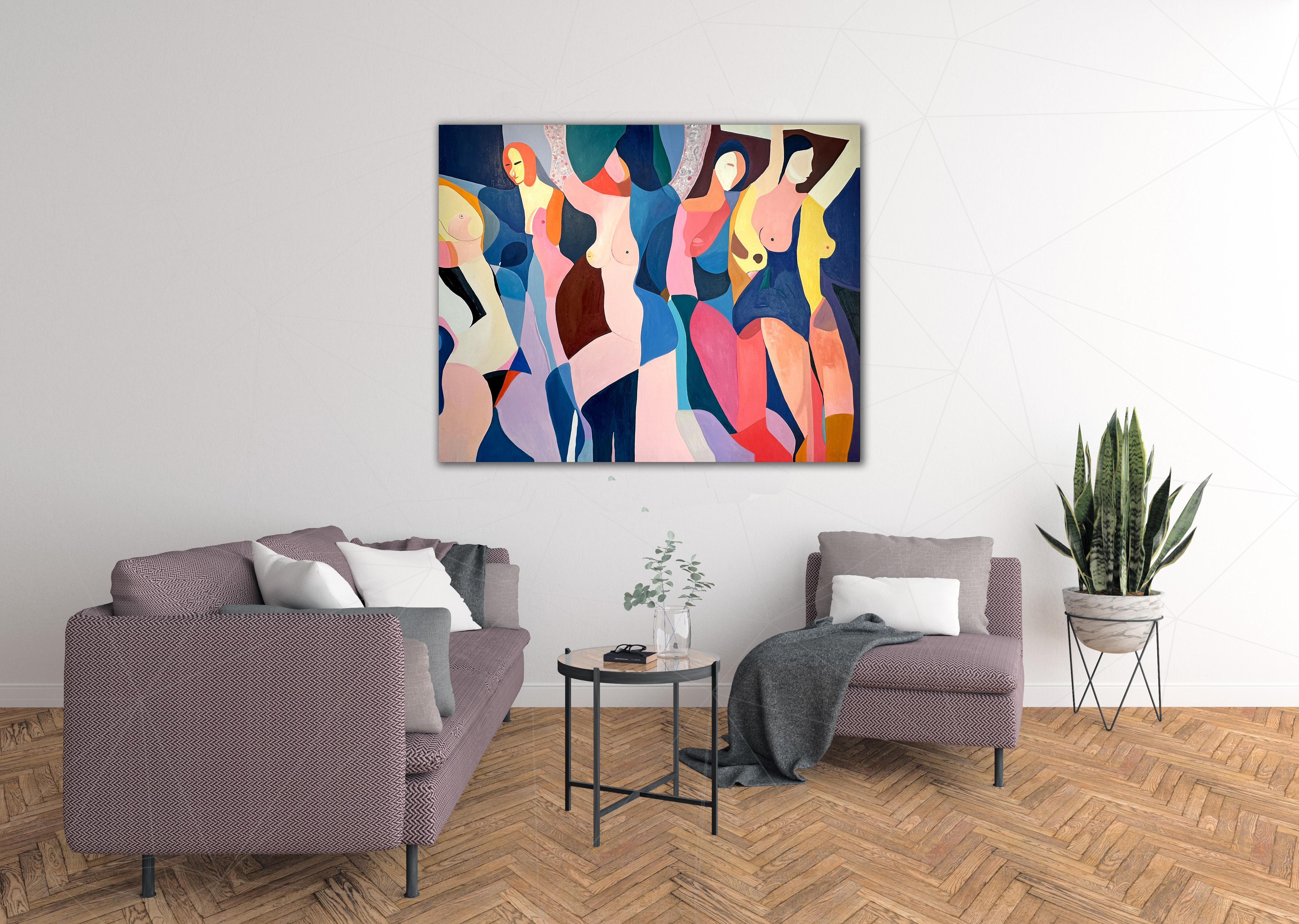 All I do is Dream Colorful Mid-Century Modern Contemporary Geometric Abstraction For Sale 7