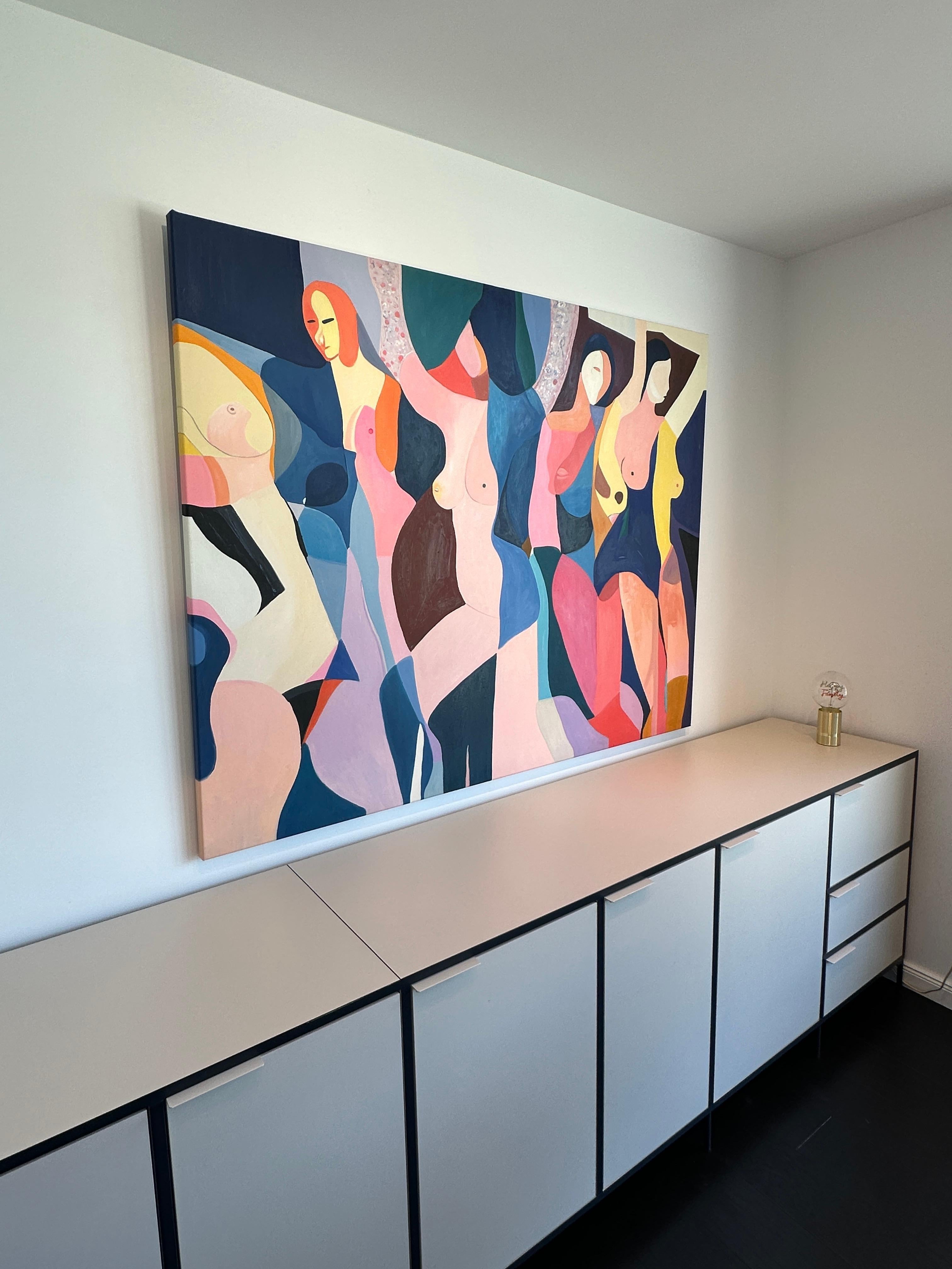 All I do is Dream Colorful Mid-Century Modern Contemporary Geometric Abstraction For Sale 4