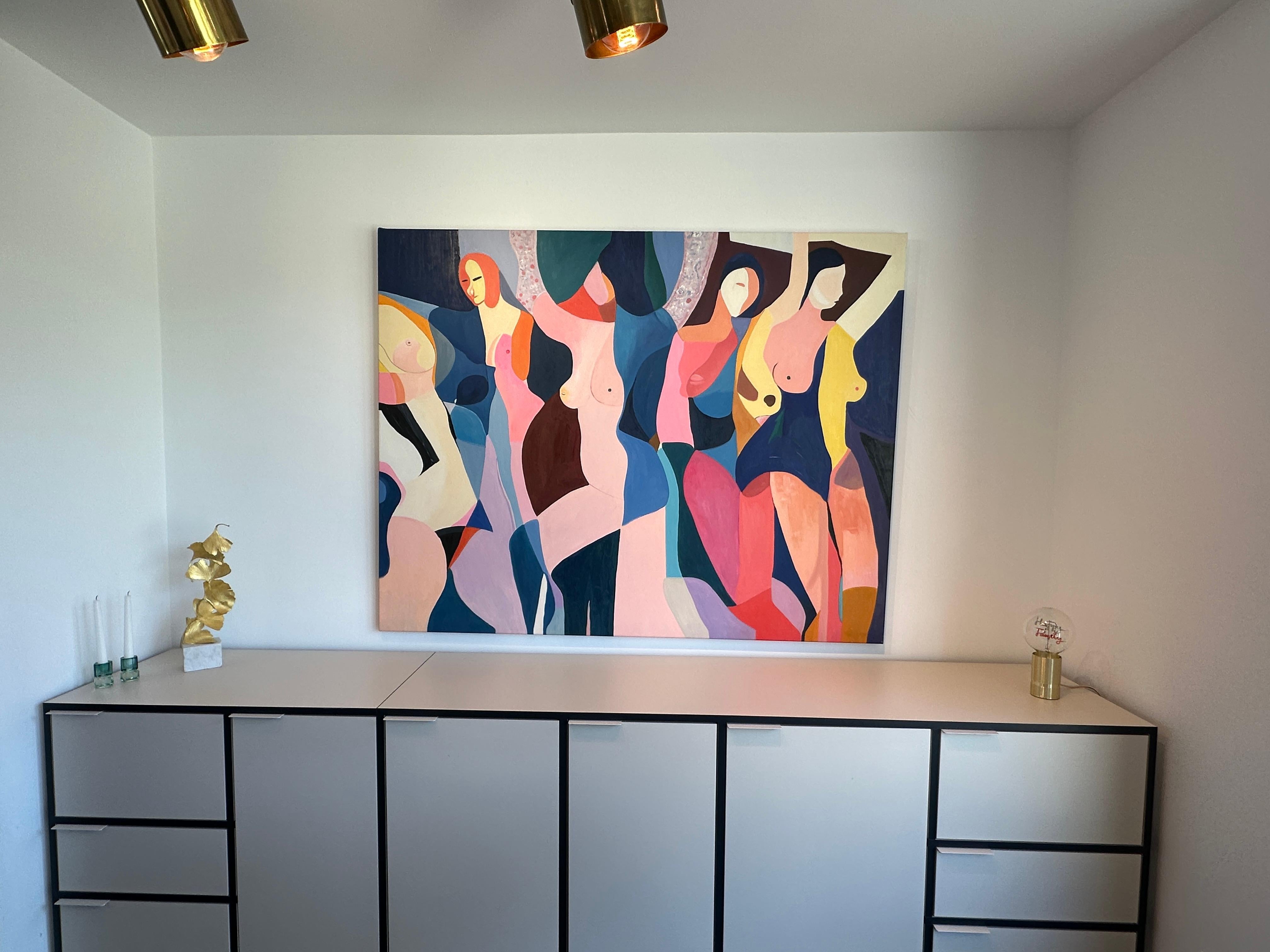 All I do is Dream Colorful Mid-Century Modern Contemporary Geometric Abstraction For Sale 6