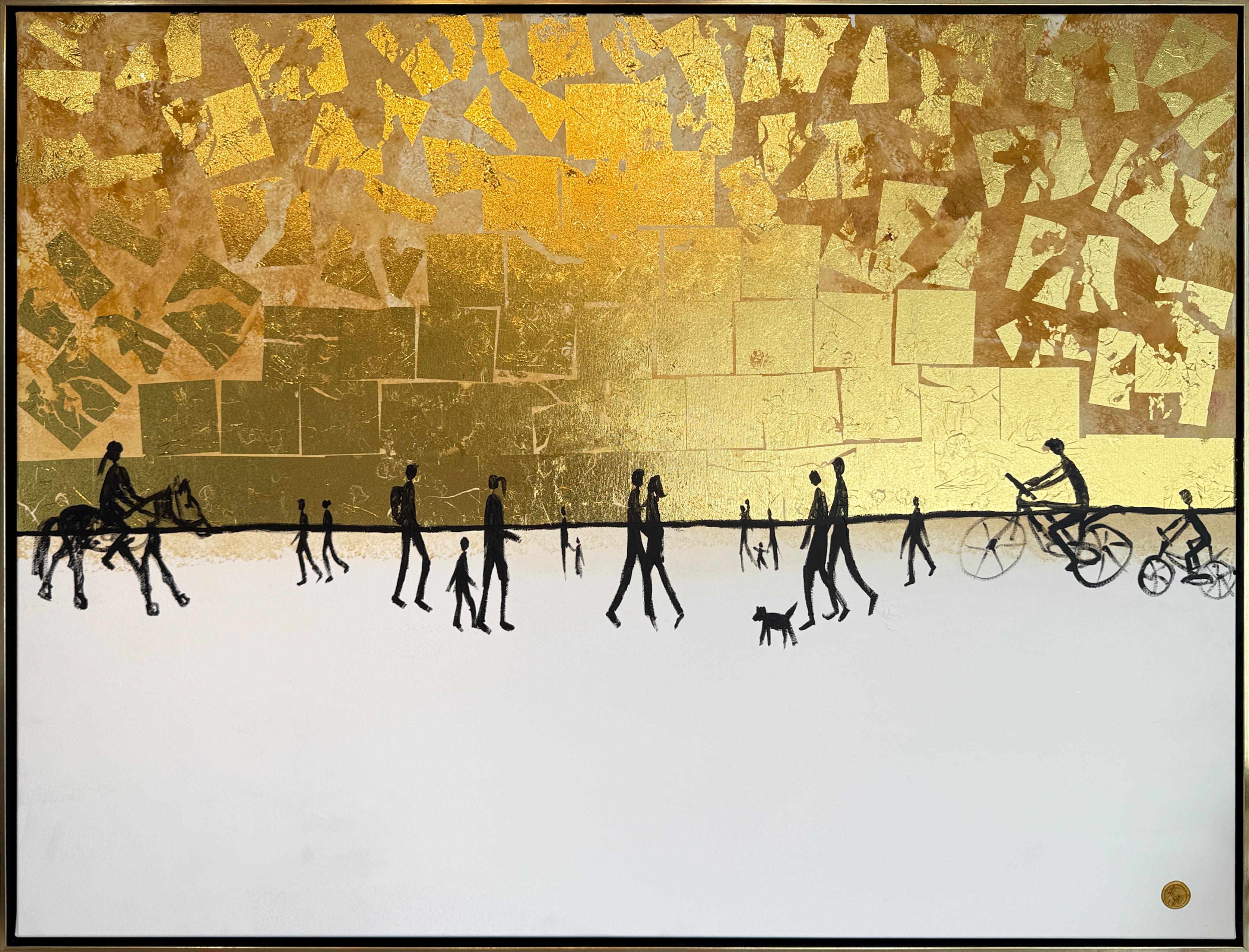 Immer bei dir, bis zum Ende der Zeit - Blattgold - Zeitgenössische abstrakte Malerei – Painting von Katharina Hormel
