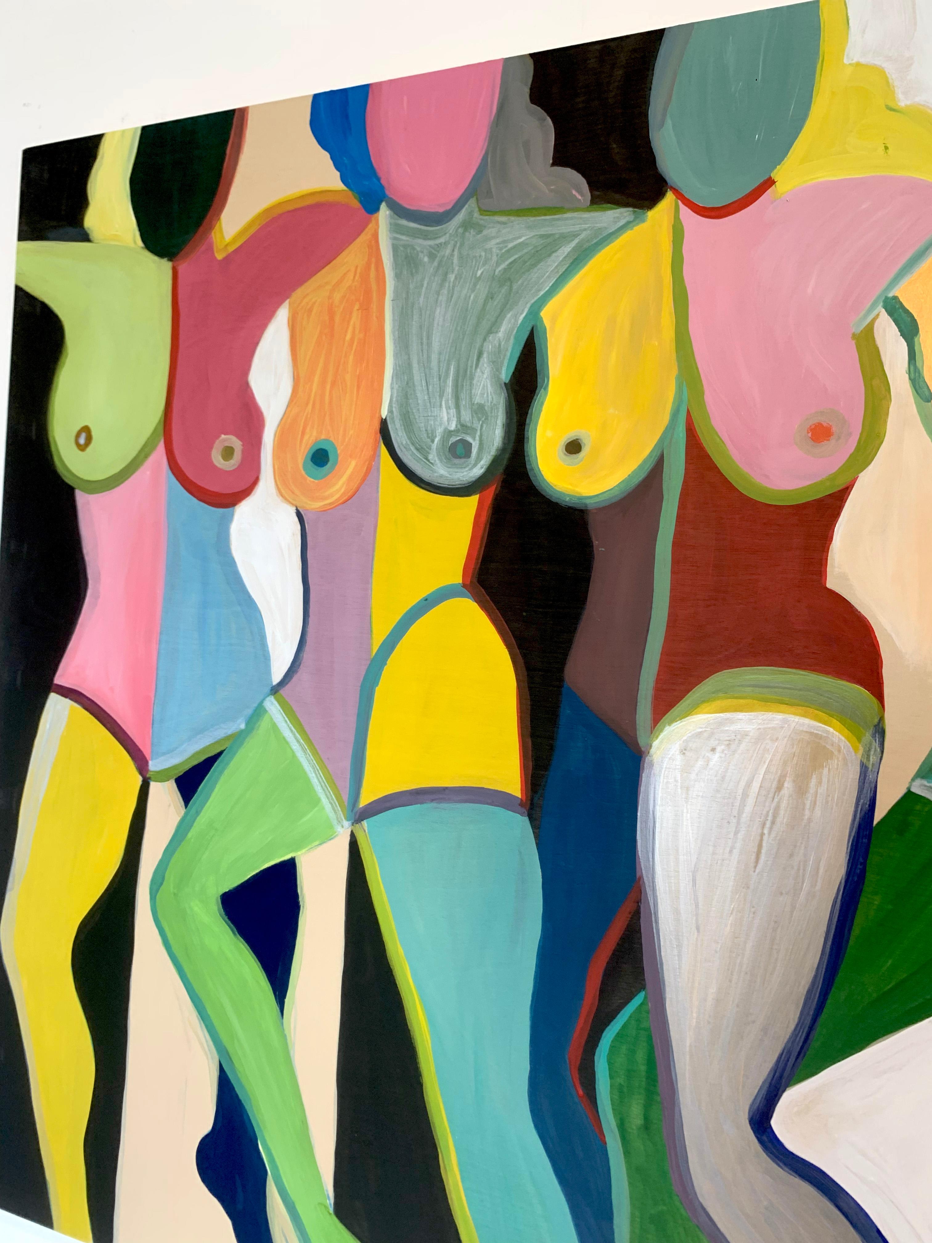 Burlesque Joy by Katharina Hormel - Nude Contemporary abstract colorful painting For Sale 6