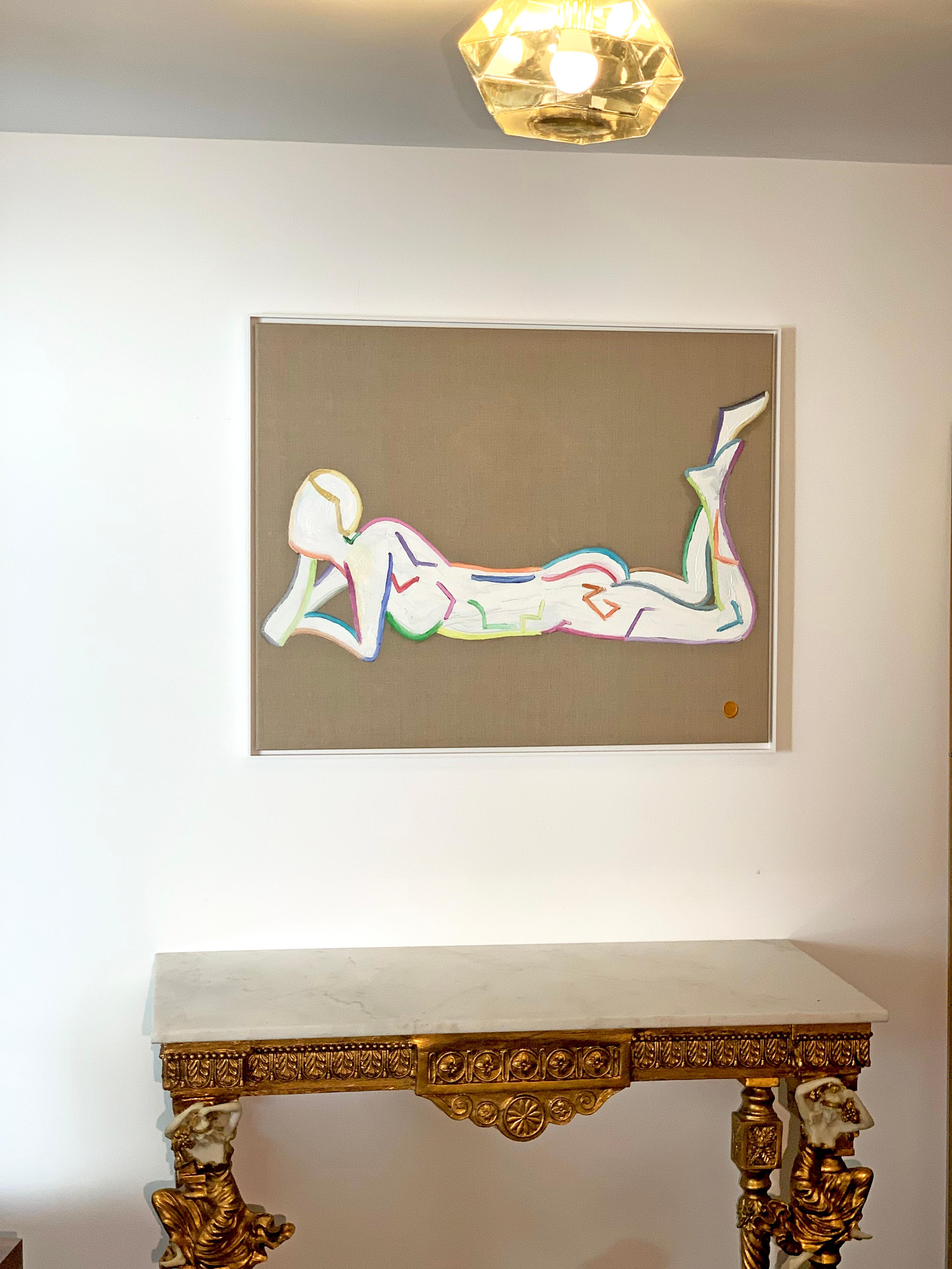 Posa comoda per Matisse di K. Hormel - Pittura ad olio contemporanea di nudo 1