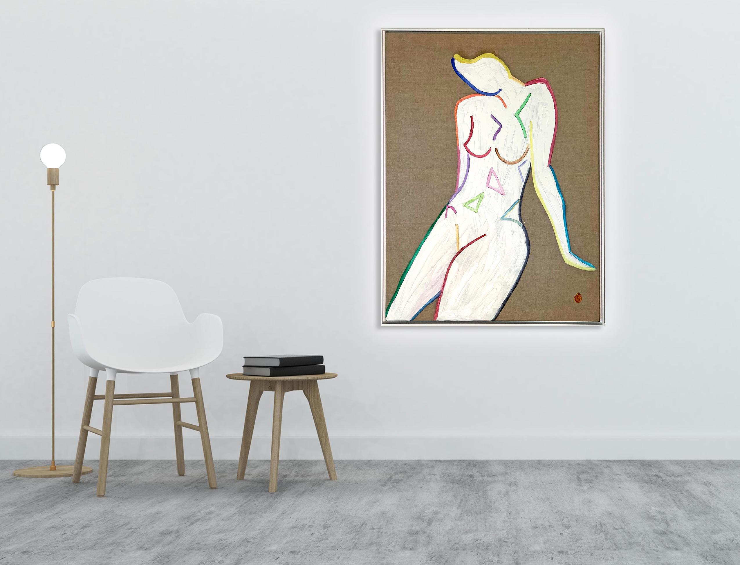 Daydreaming by K. Hormel - Nude Contemporary abstract Oil painting For Sale 8
