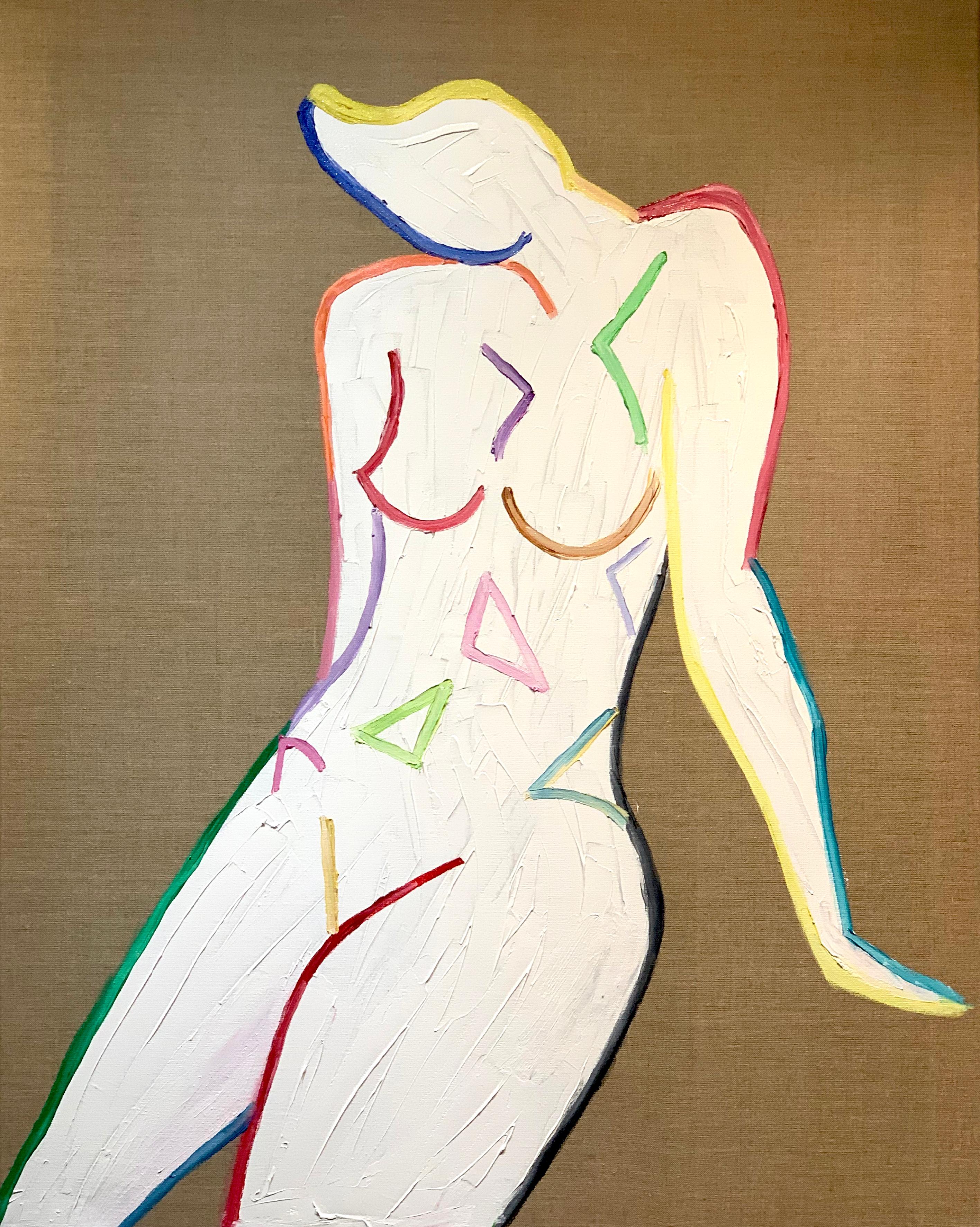 Soñar despierto by K. Hormel - Desnudo Óleo abstracto contemporáneo - Painting de Katharina Hormel