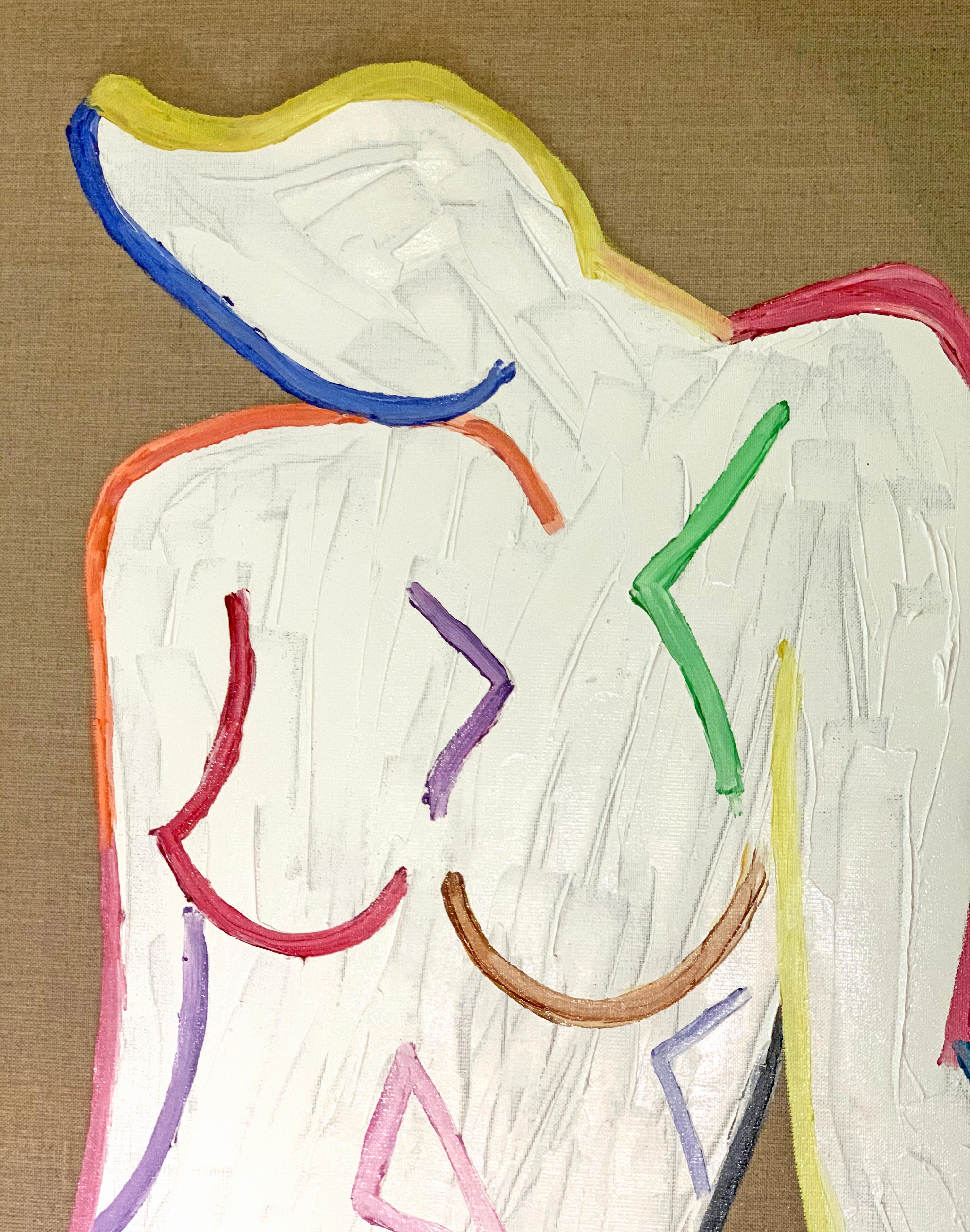 Soñar despierto by K. Hormel - Desnudo Óleo abstracto contemporáneo en venta 5