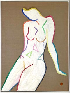 Daydreaming de K. Hormel - Peinture à l'huile abstraite contemporaine d'un nu
