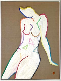 Daydreaming by K. Hormel - Nude Contemporary abstract Oil painting