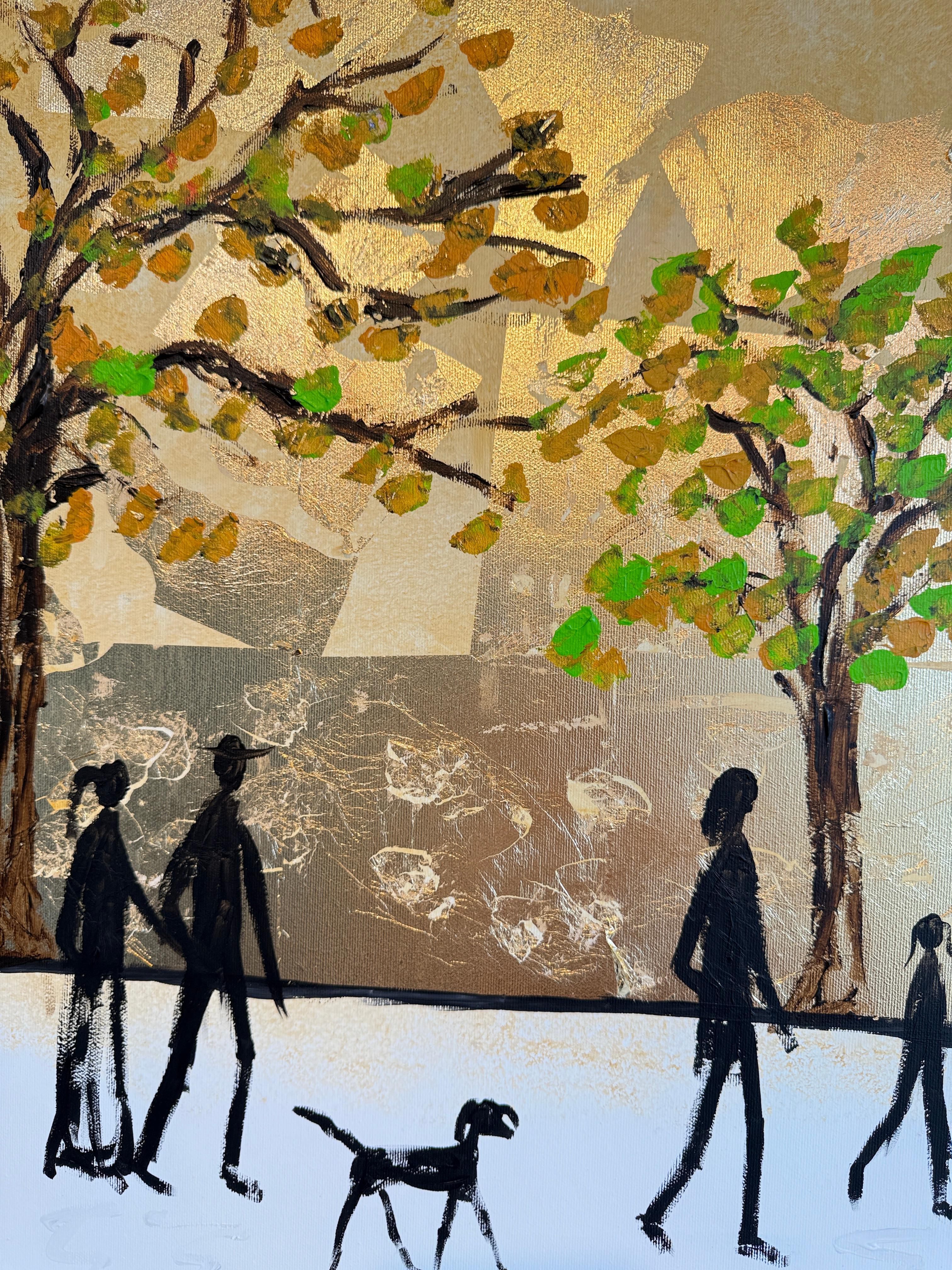 Since That Day, I’ve Been Yours - Gold Leaf Contemporary abstract painting For Sale 10