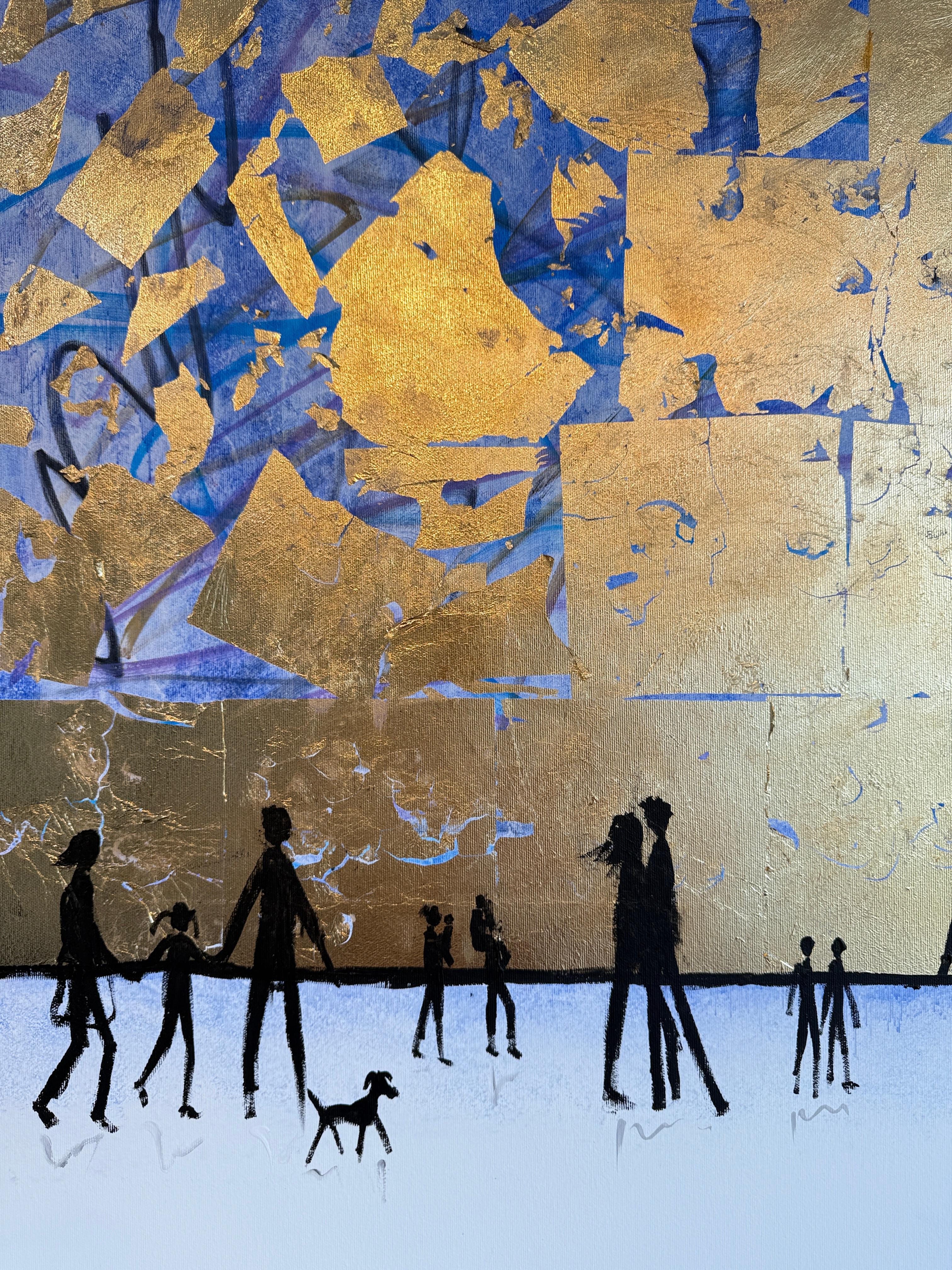 Each Day, Always With You - Gold Leaf Contemporary abstract painting For Sale 2