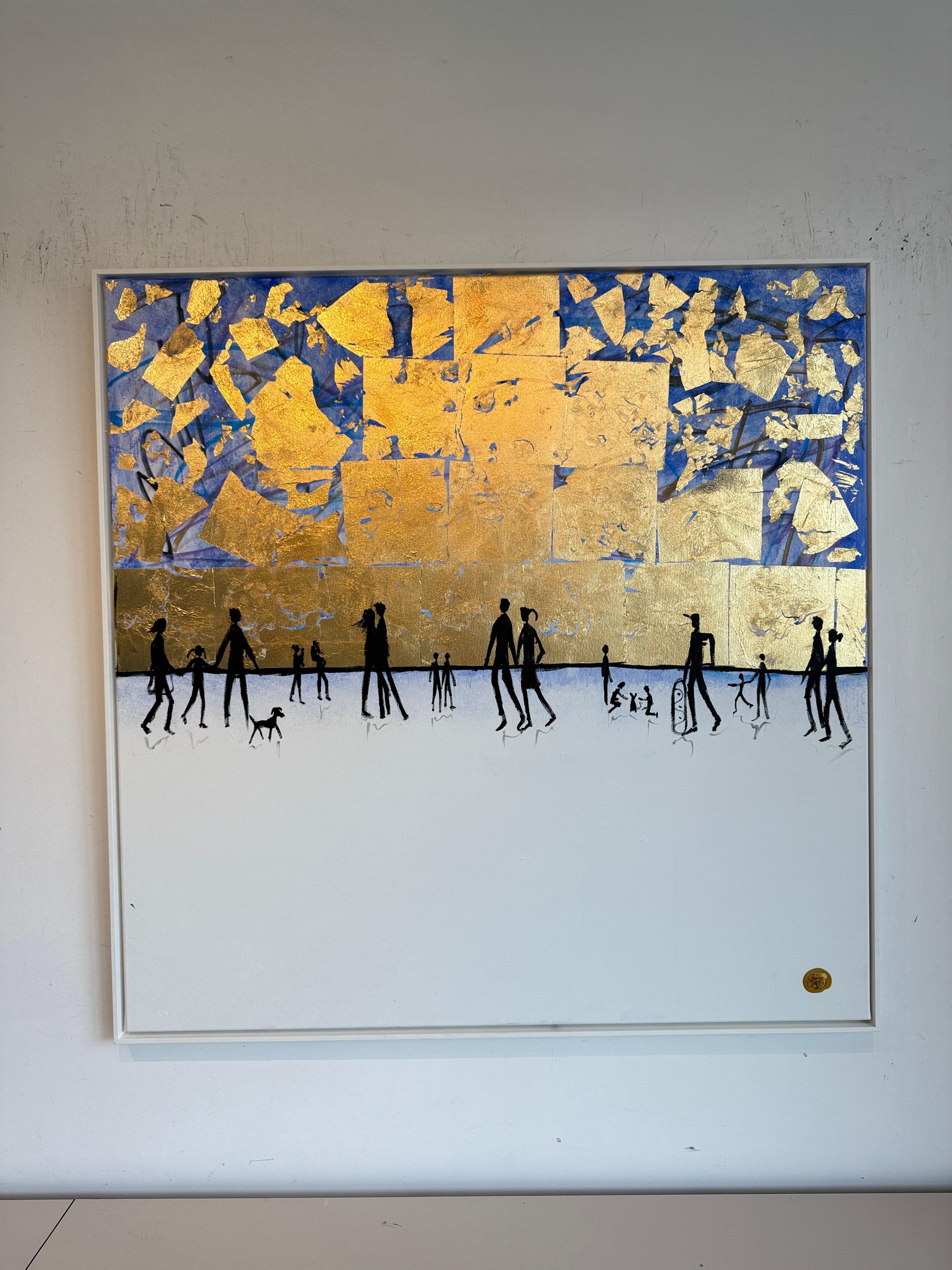 Each Day, Always With You - Gold Leaf Contemporary abstract painting For Sale 3