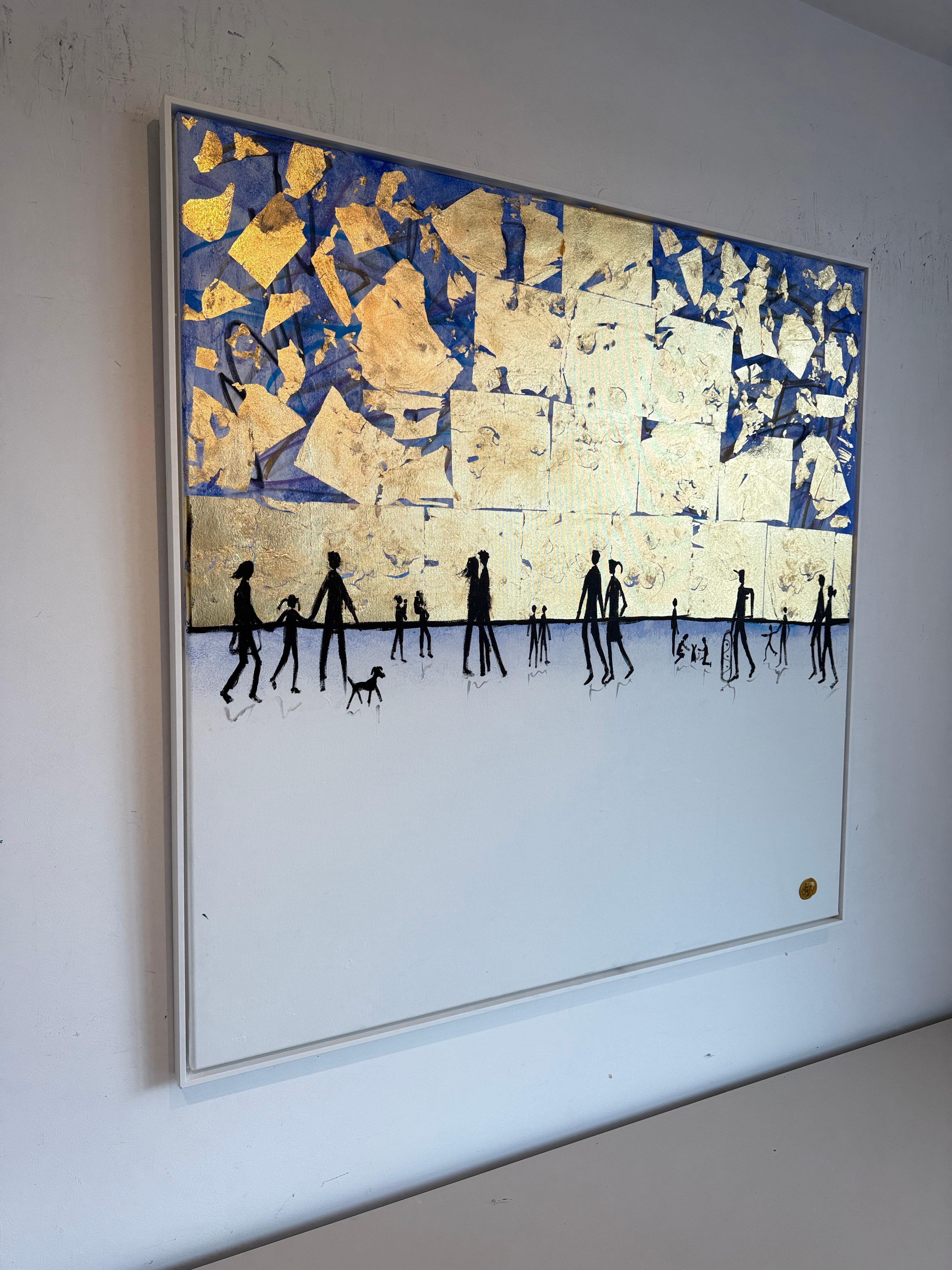 Each Day, Always With You - Gold Leaf Contemporary abstract painting For Sale 4